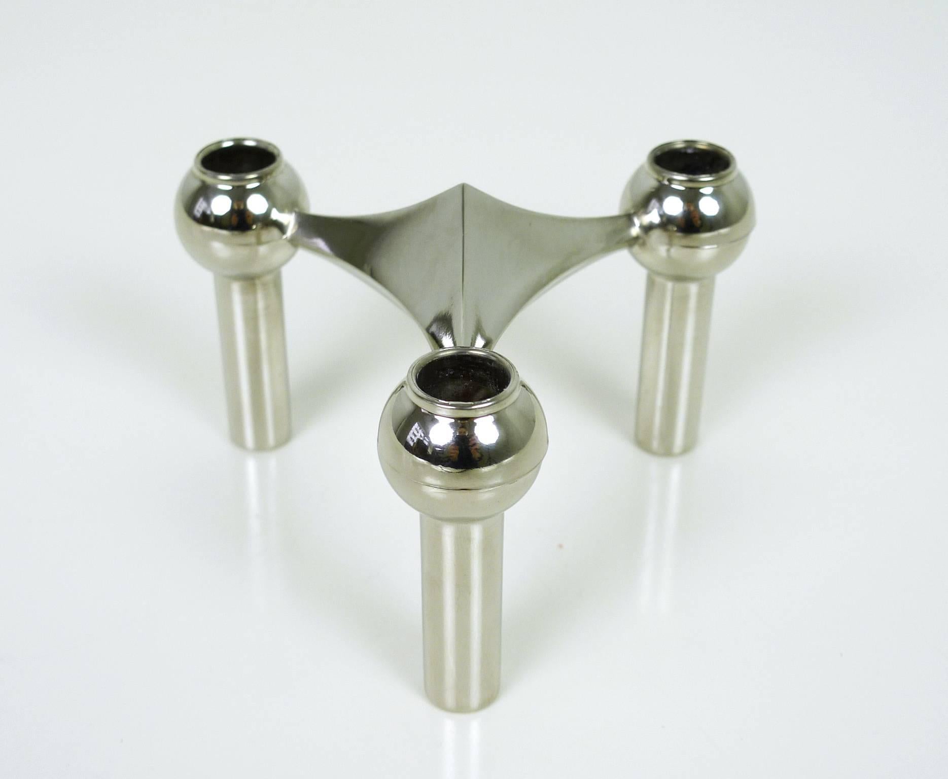 S22 Candlestick Holders with Table Candles from Fritz Nagel, Germany, 1960s For Sale 1