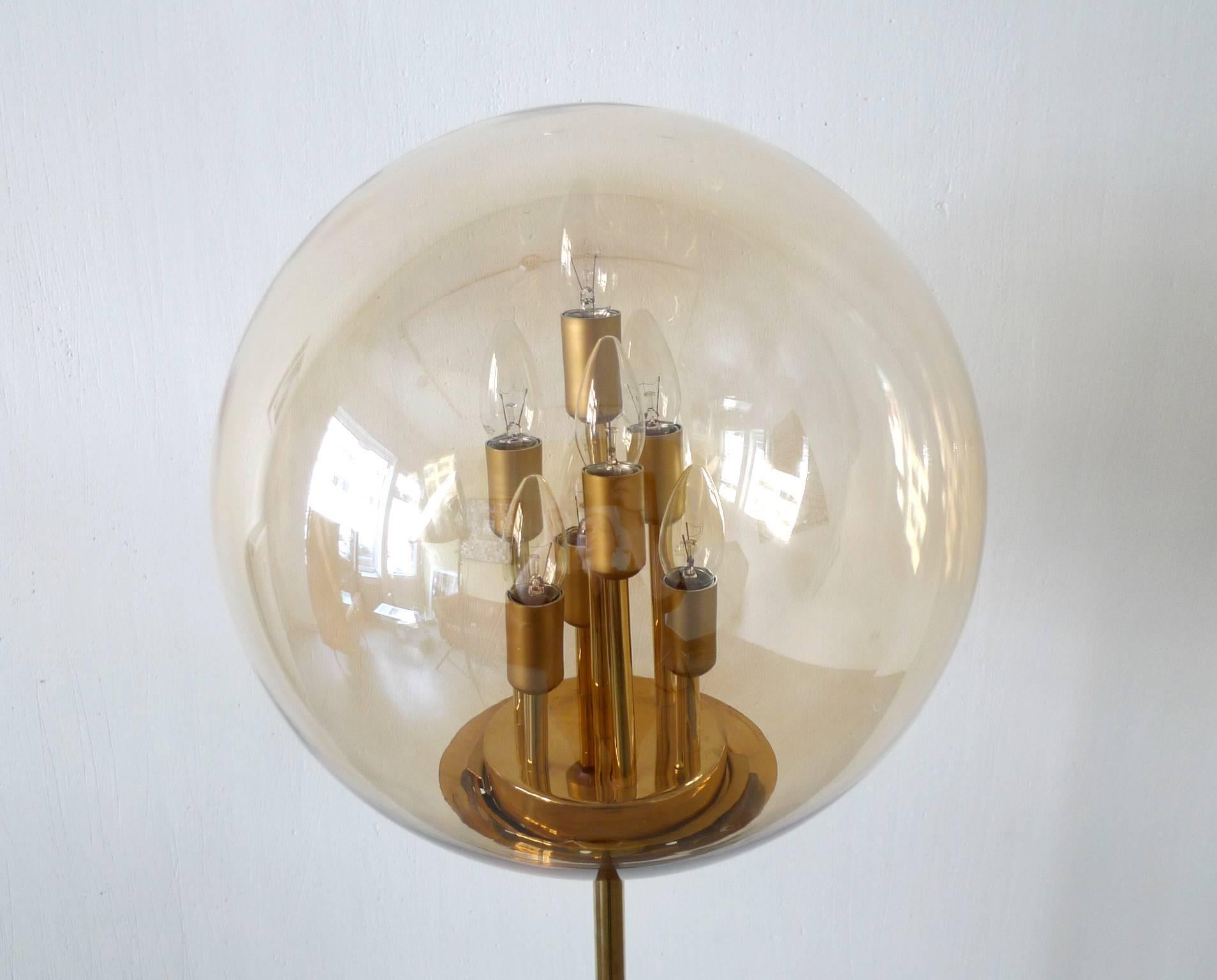 Mid-Century Modern Large Brass Floor Lamp from Germany, 1970s For Sale