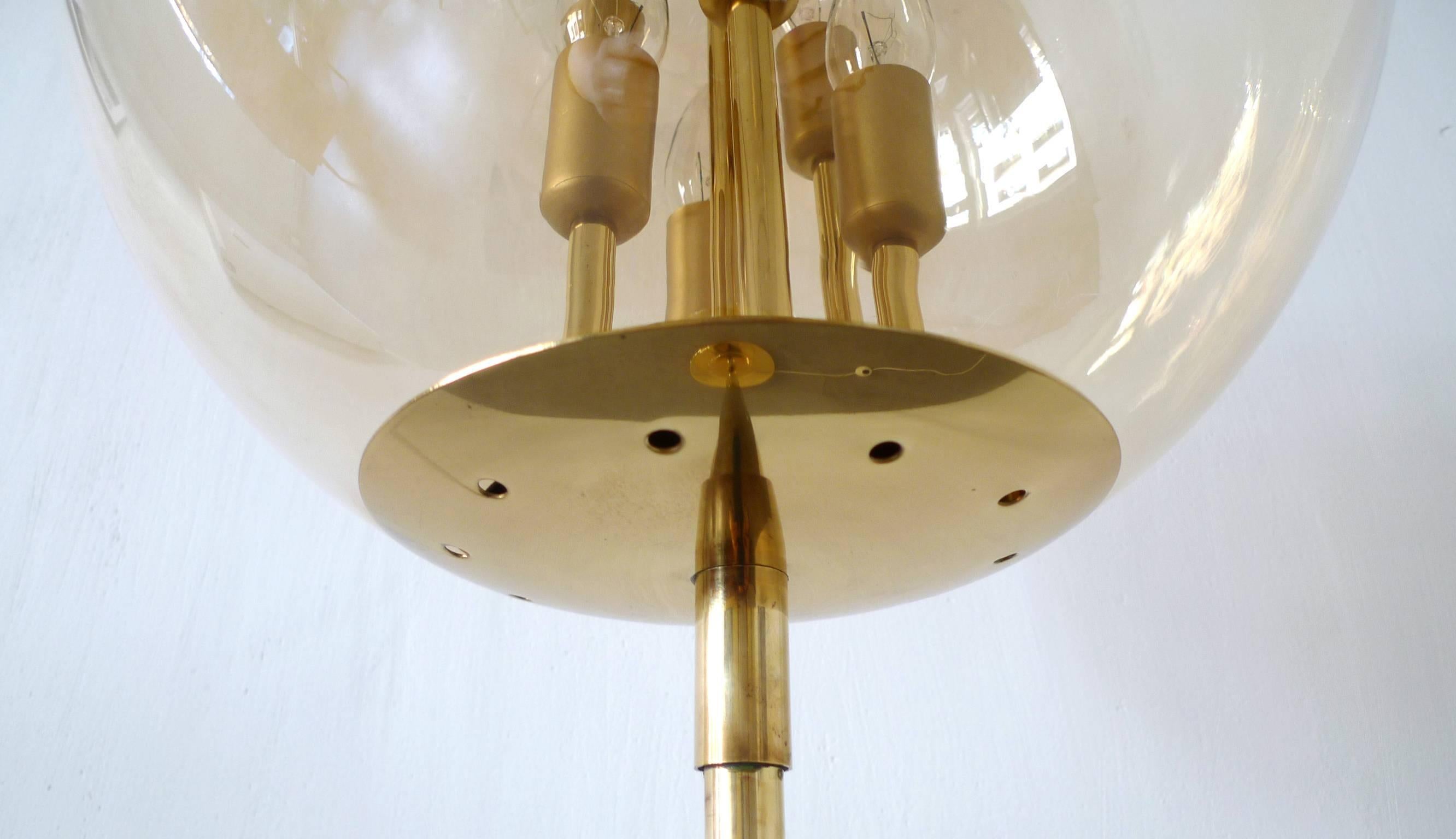 20th Century Large Brass Floor Lamp from Germany, 1970s For Sale