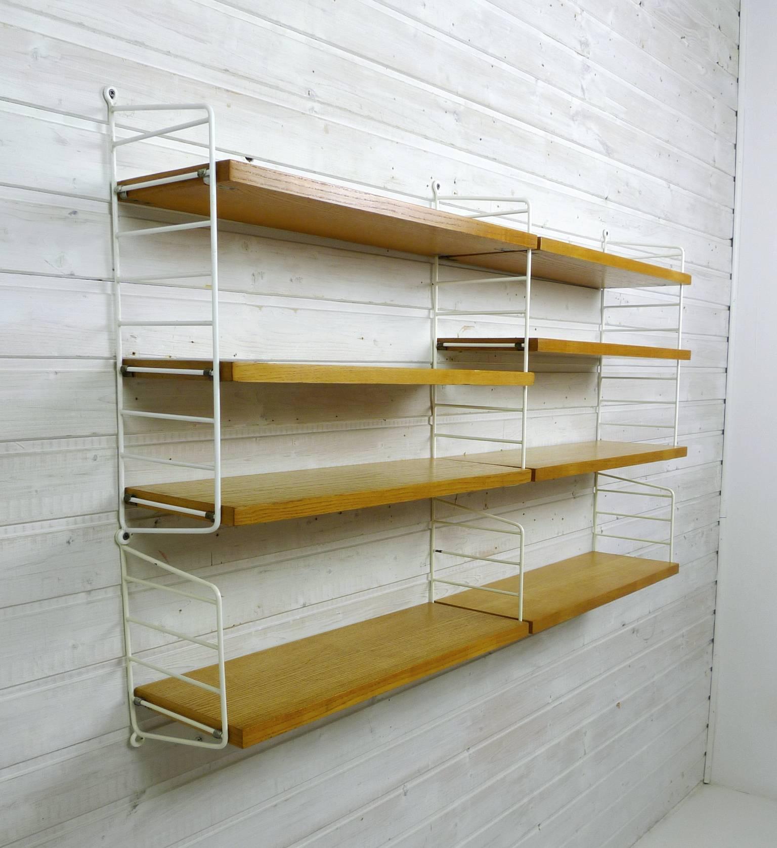 Ash Wall Shelving System by Nisse Strinning for String Design AB, Sweden, 1960s In Good Condition In Berlin, DE