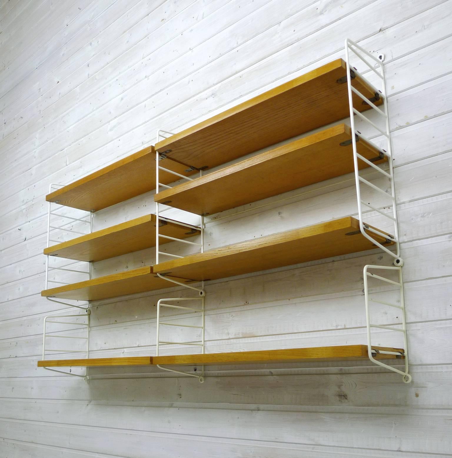 20th Century Ash Wall Shelving System by Nisse Strinning for String Design AB, Sweden, 1960s