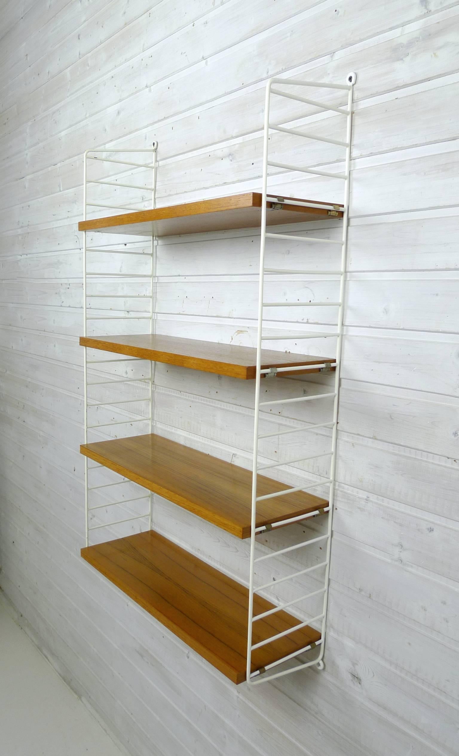 20th Century Teak Wall Shelving System by Nisse Strinning for String Design AB, Sweden, 1960s
