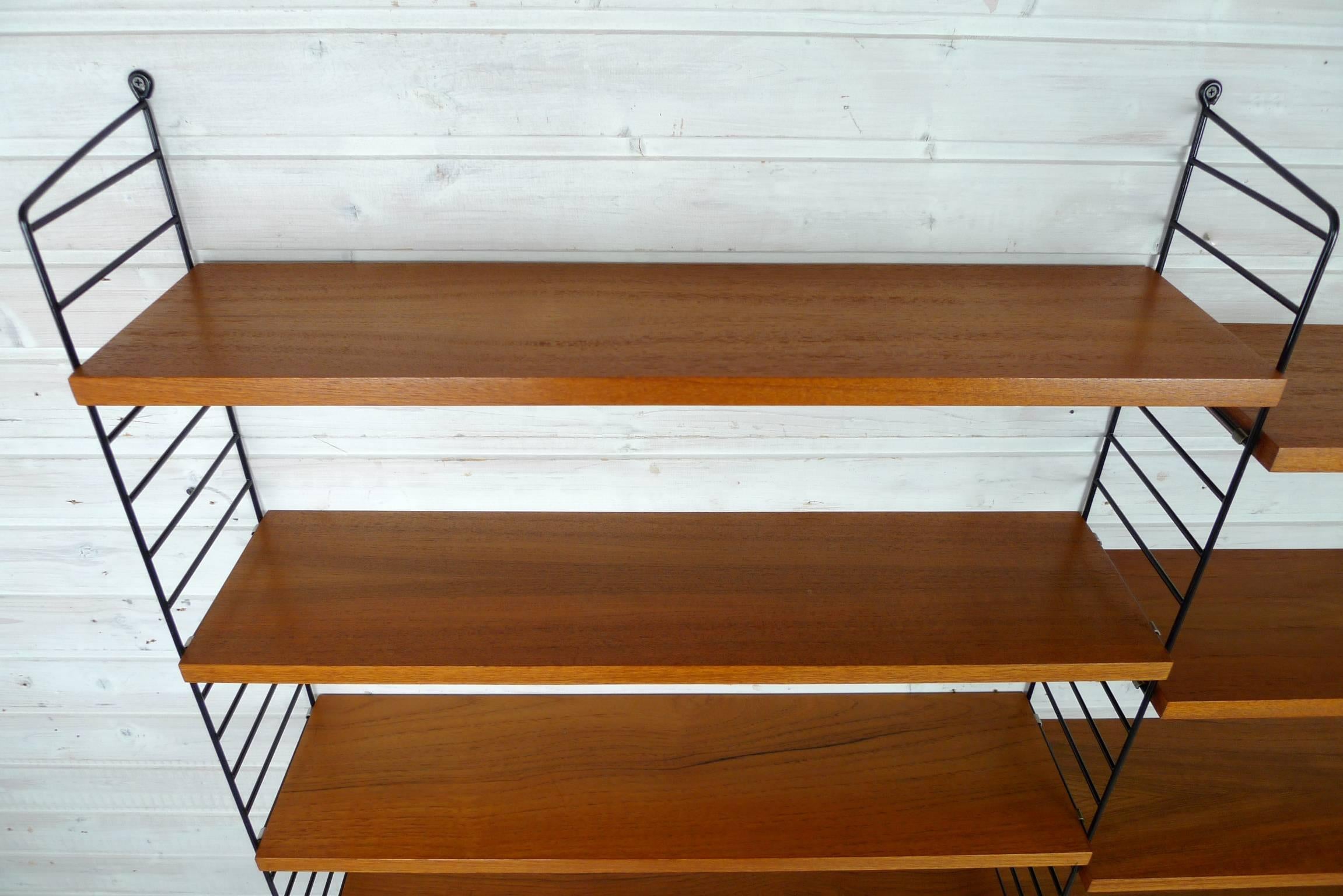 Teak Wall Shelving System by Nisse Strinning for Sting Design AB, Sweden, 1960s In Good Condition In Berlin, DE