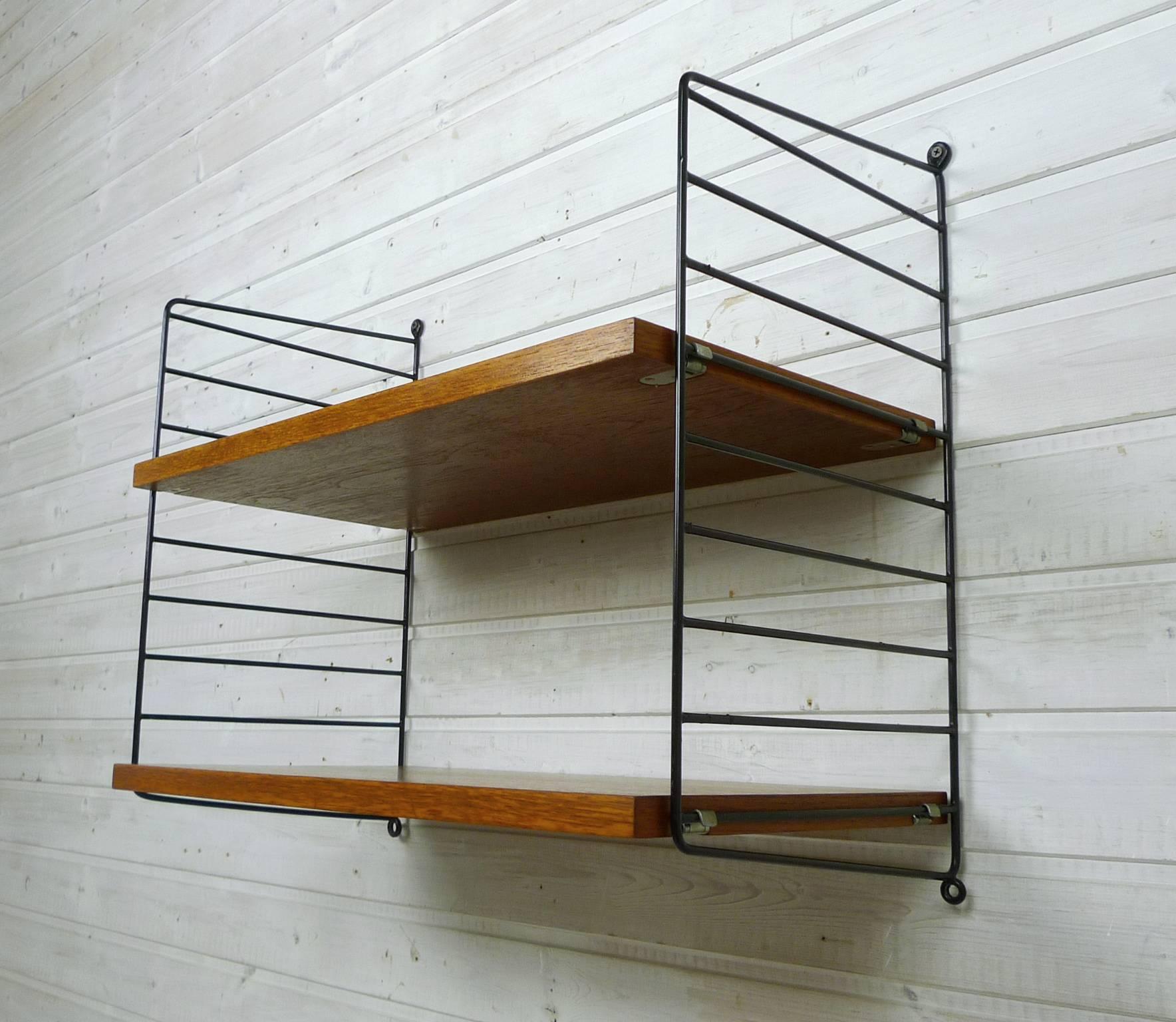 Teak Wall Shelving System by Nisse Strinning for String Design AB, Sweden, 1950s In Good Condition In Berlin, DE