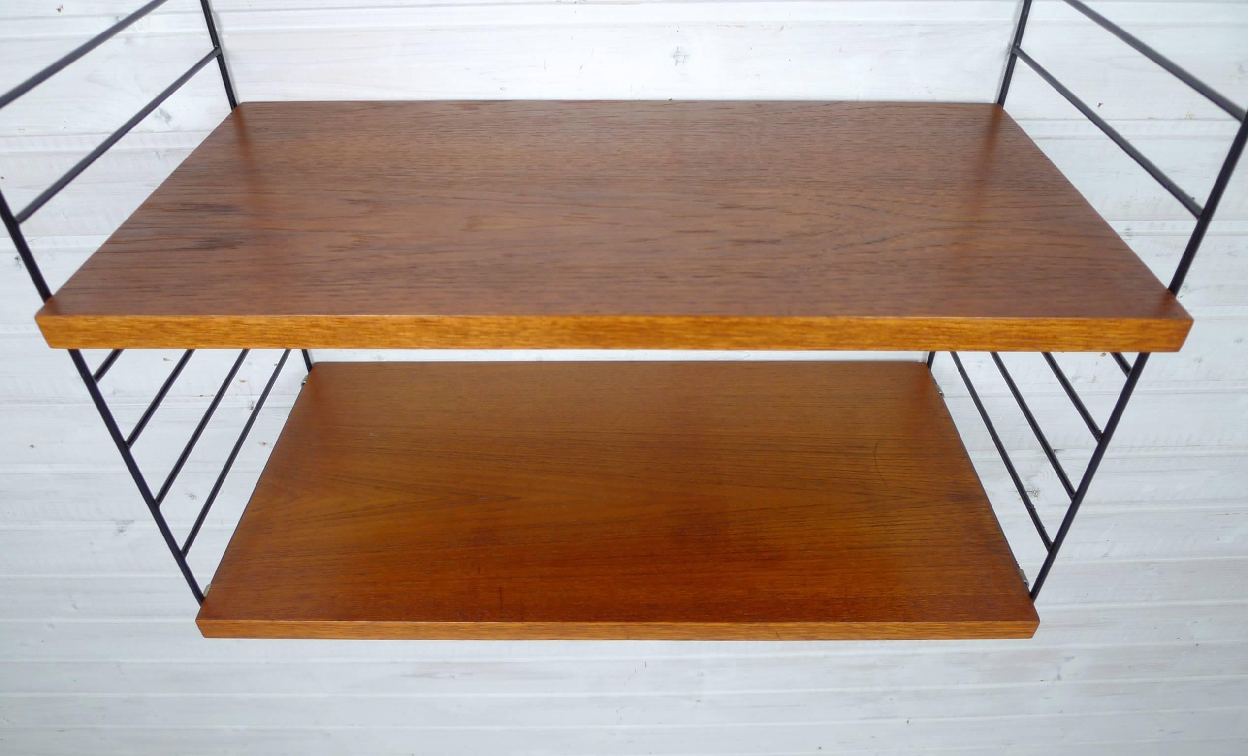 20th Century Teak Wall Shelving System by Nisse Strinning for String Design AB, Sweden, 1950s