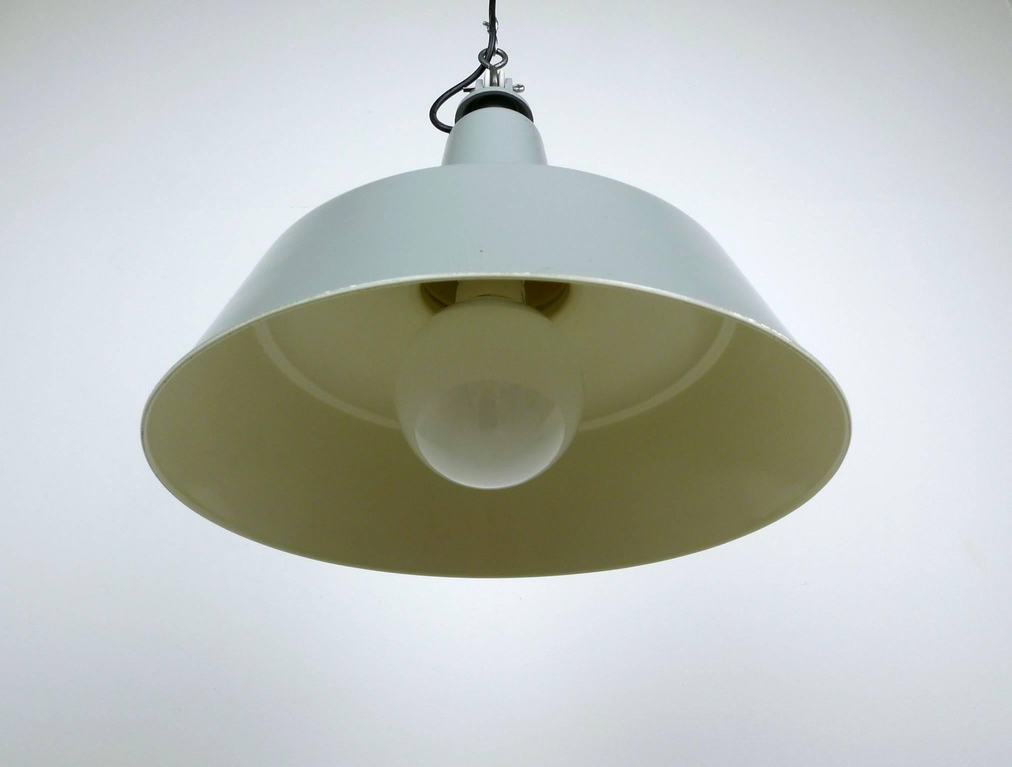 German Light-Gray Metal Industrial Pendant from the 1950s 3