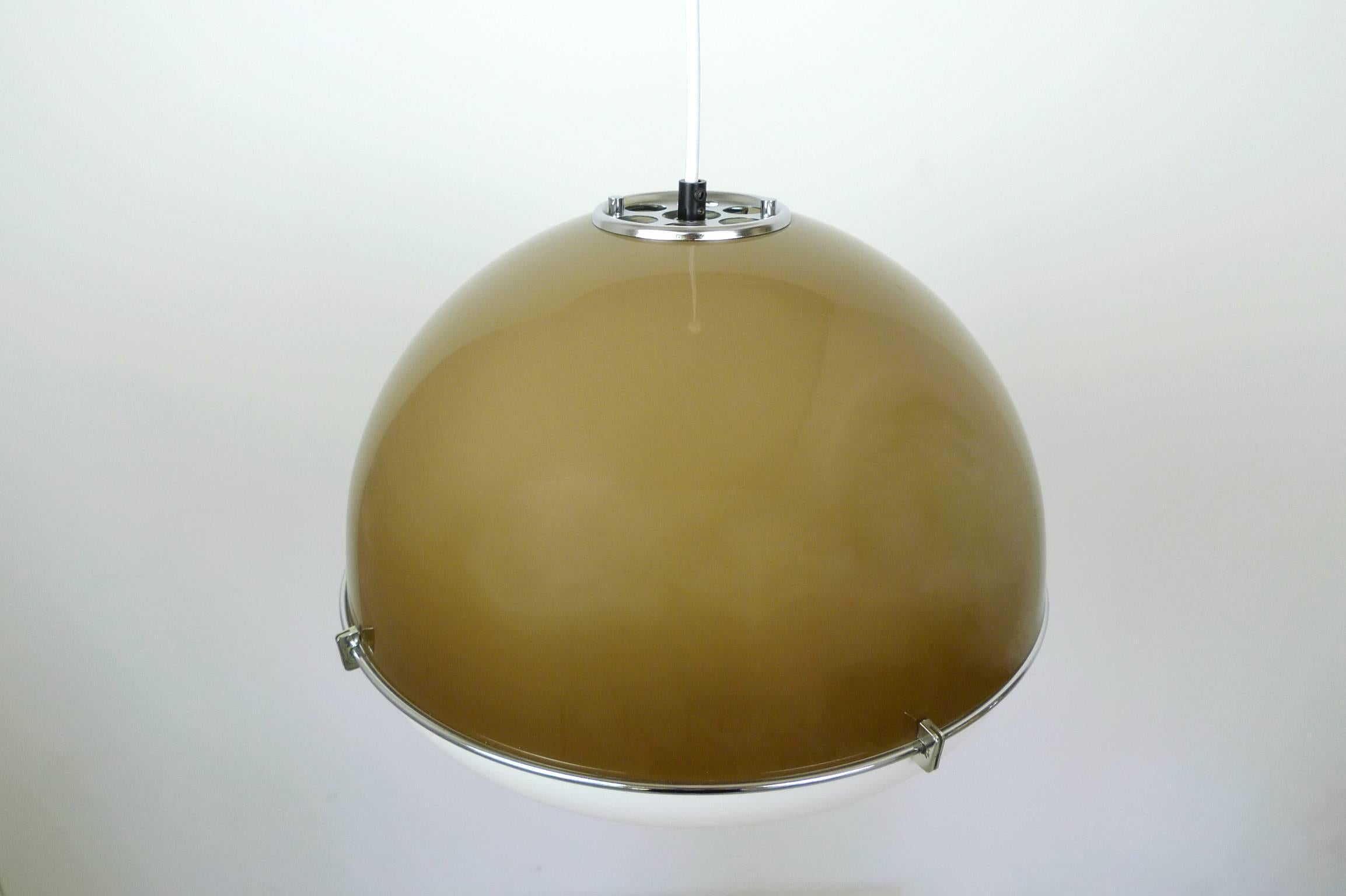 Ceiling Light with Bi-Colored Plastic Shade from Germany, 1970s In Good Condition In Berlin, DE