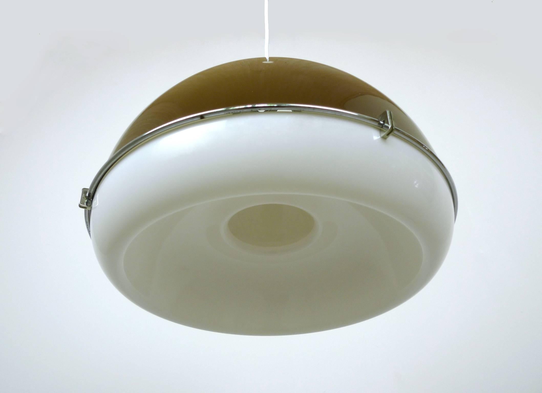 Metal Ceiling Light with Bi-Colored Plastic Shade from Germany, 1970s
