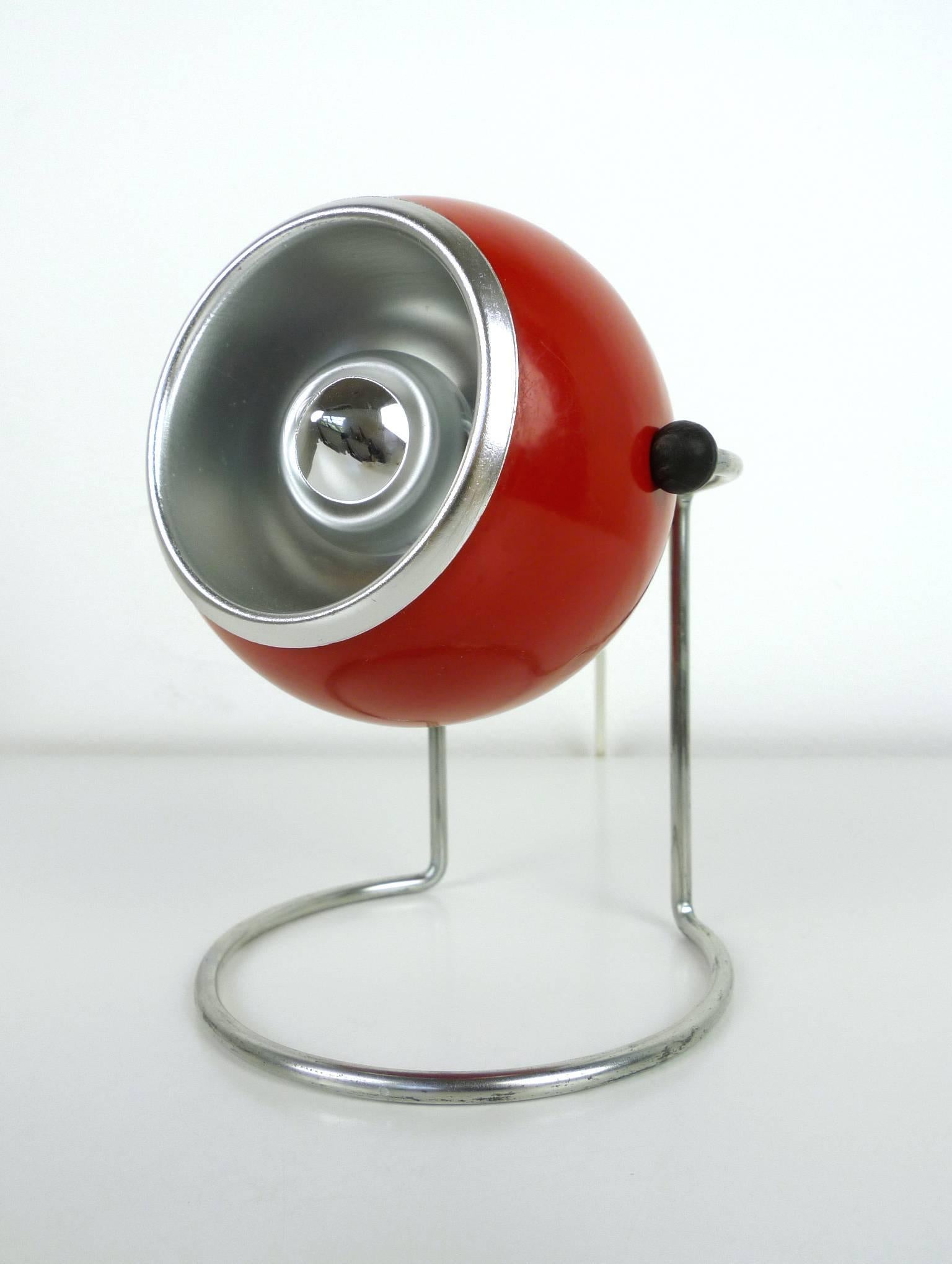 20th Century Pair of Red Nightstand Lamps from the 1960s, Germany