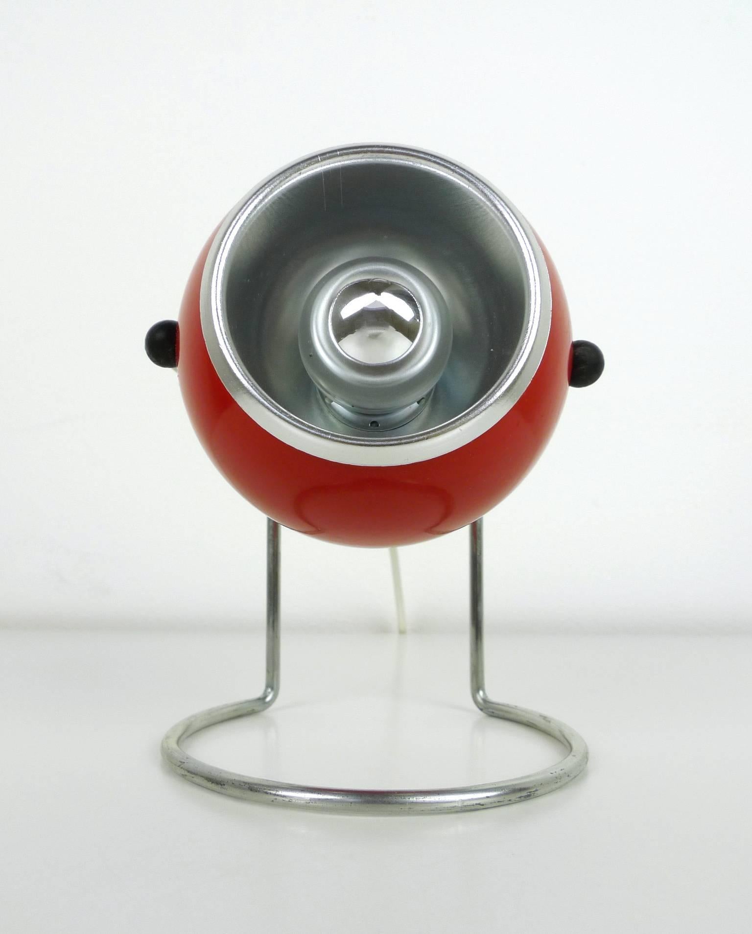 Metal Pair of Red Nightstand Lamps from the 1960s, Germany