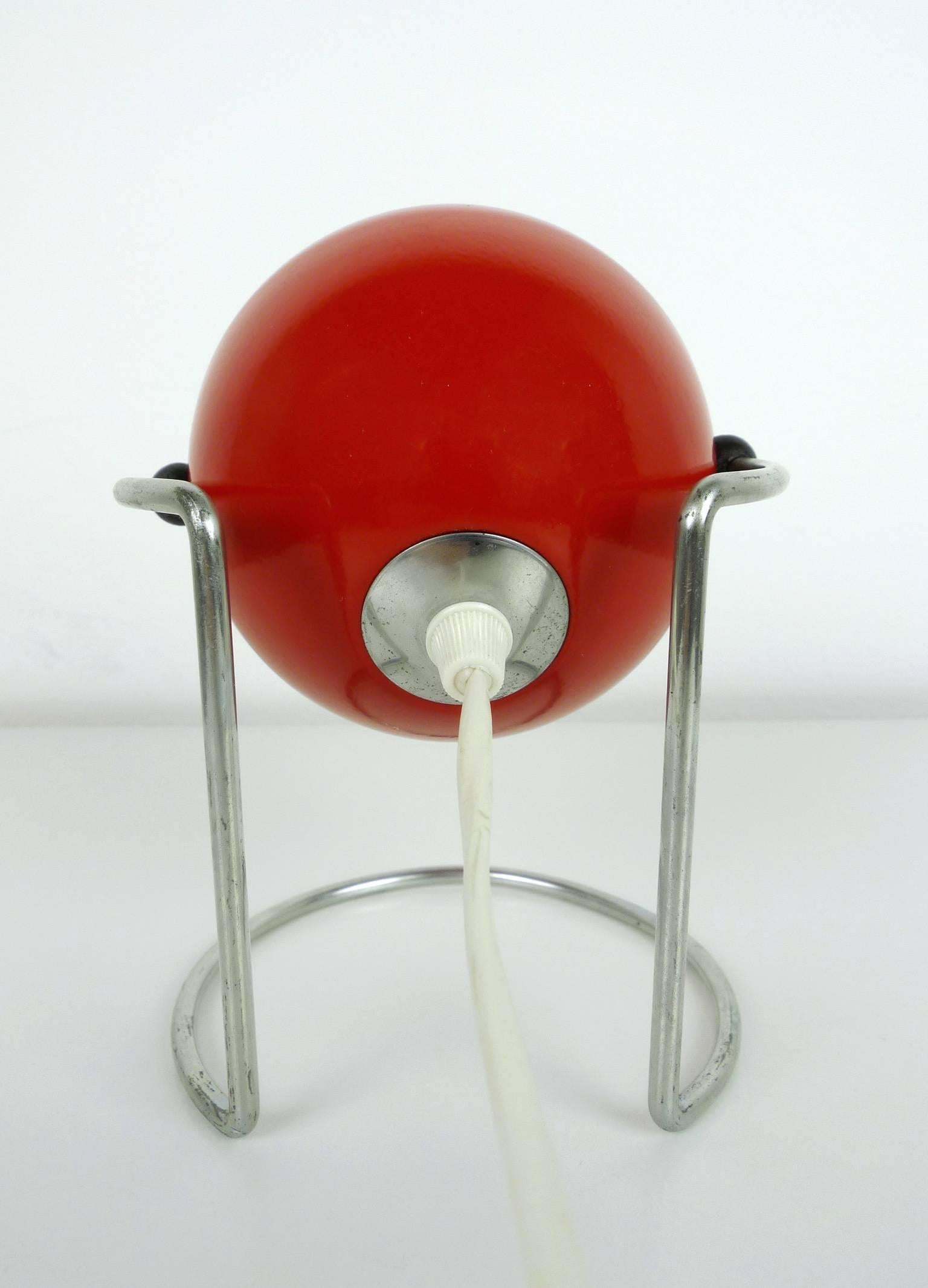 Pair of Red Nightstand Lamps from the 1960s, Germany 2