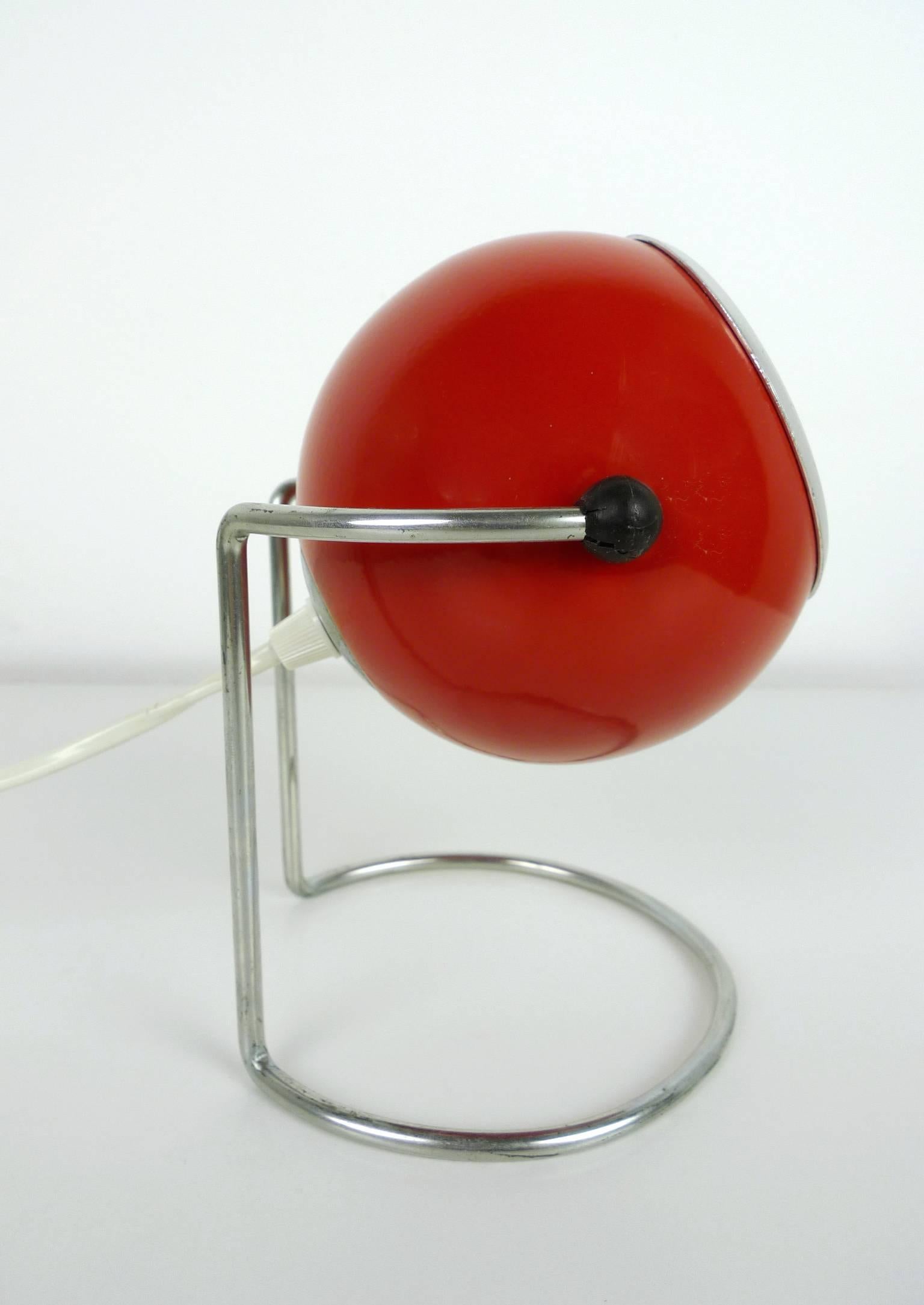 Pair of Red Nightstand Lamps from the 1960s, Germany 3