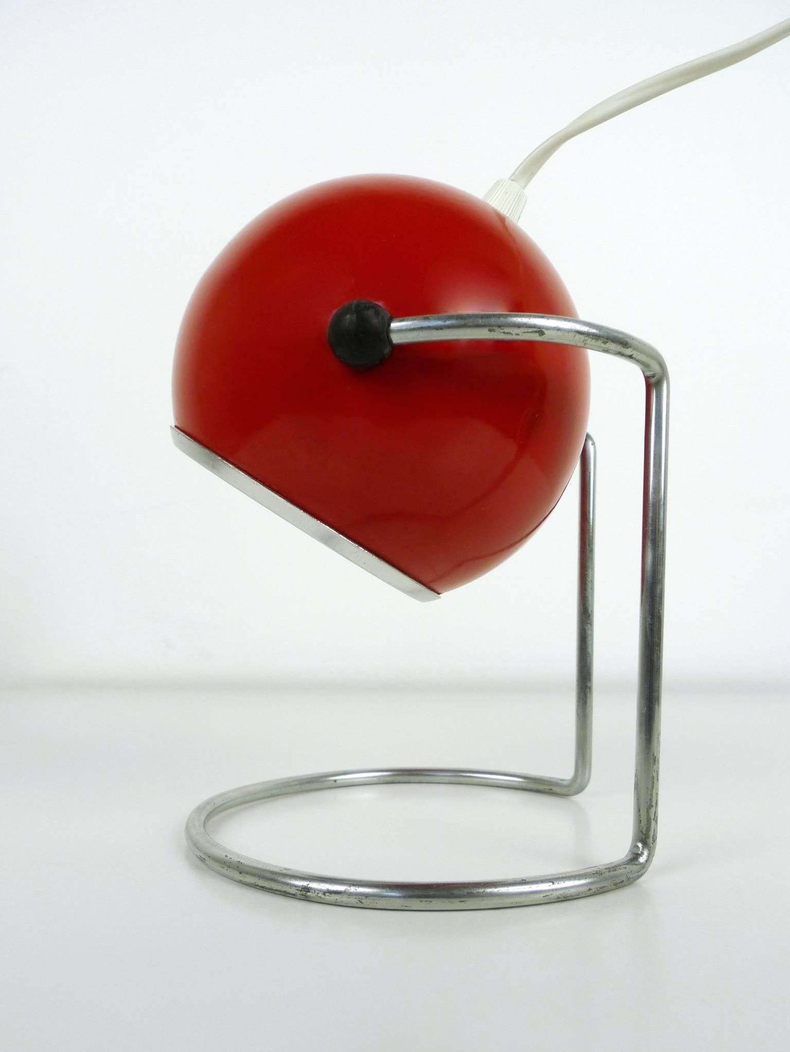 Pair of Red Nightstand Lamps from the 1960s, Germany 4
