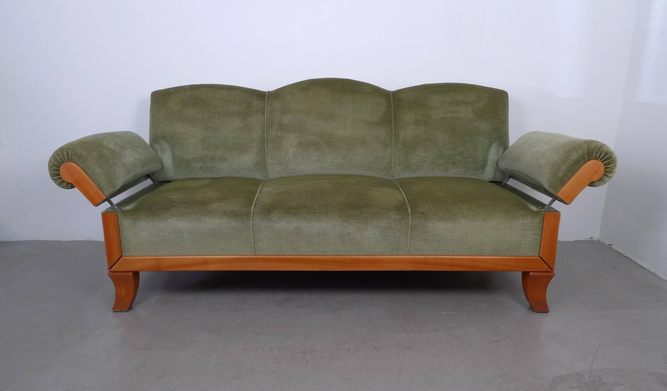 20th Century Three-Seat Cherry Framed Sofa from Germany, 1930s