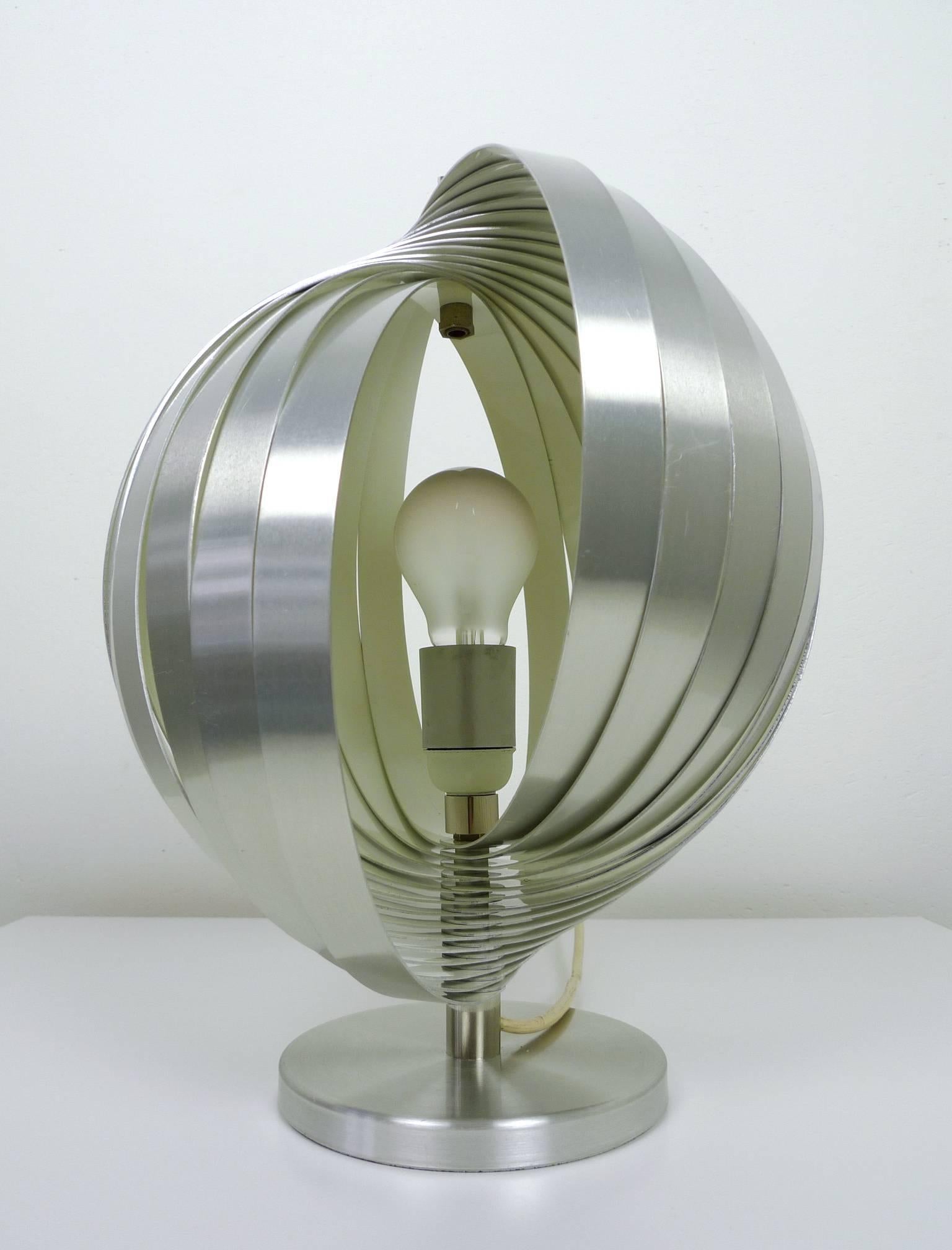 Aluminum French Lamella Lamp by Henri Mathieu for Mathieu Lighting, 1970s For Sale