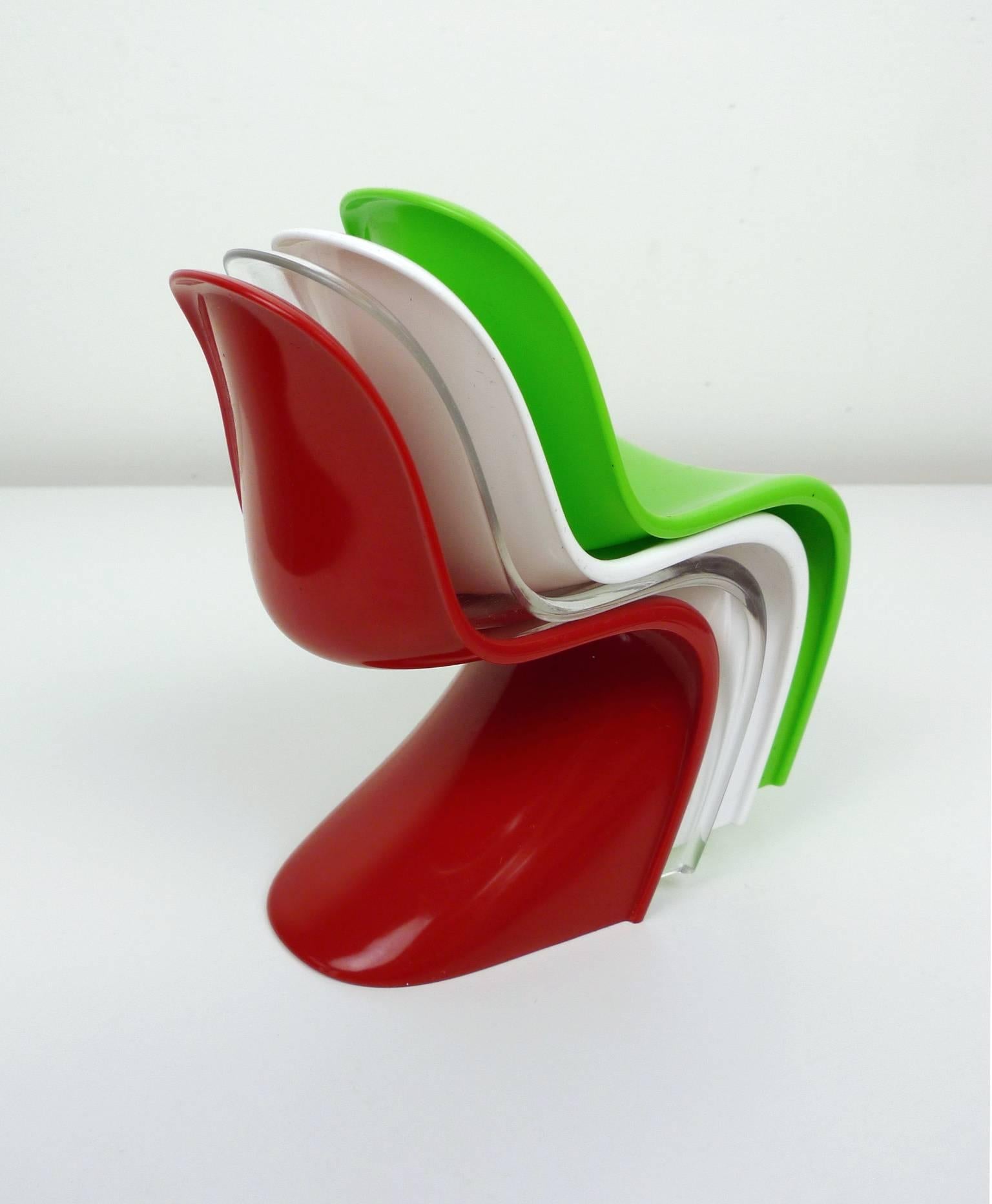 Set of Four Miniature Panton Chairs from Germany, 1970s For Sale 1