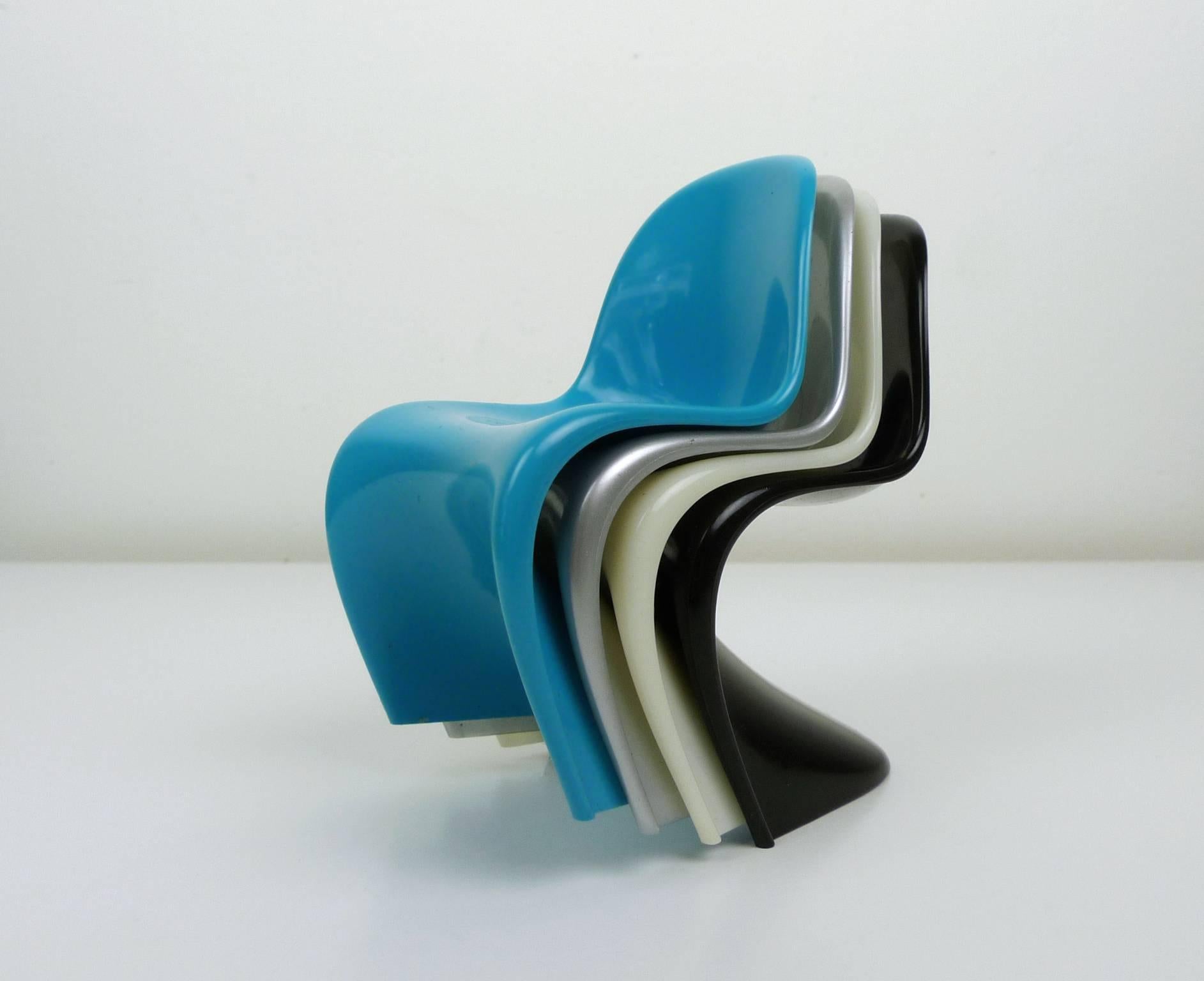 Plastic Set of Four Miniature Panton Chairs from Germany, 1970s For Sale