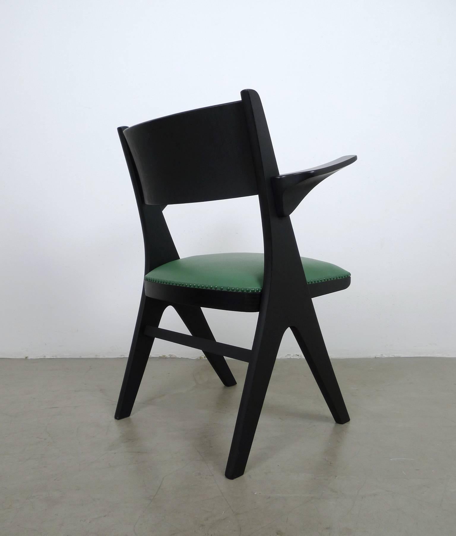 Green Model Penguin Armchair by Carl Sasse for Casala, Germany, 1950s In Good Condition For Sale In Berlin, DE