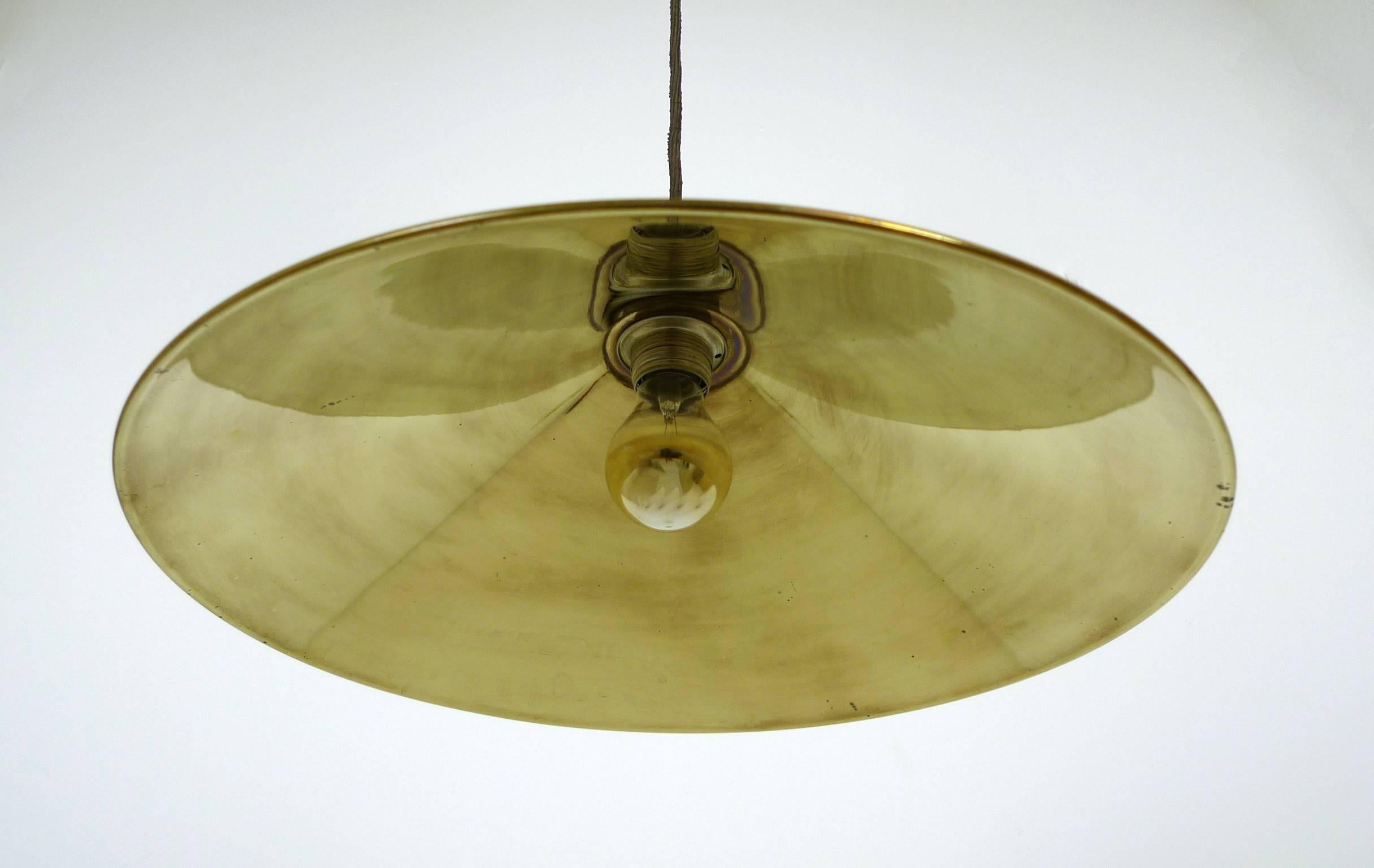 German Brass Pulley Pendant from the 1950s 3