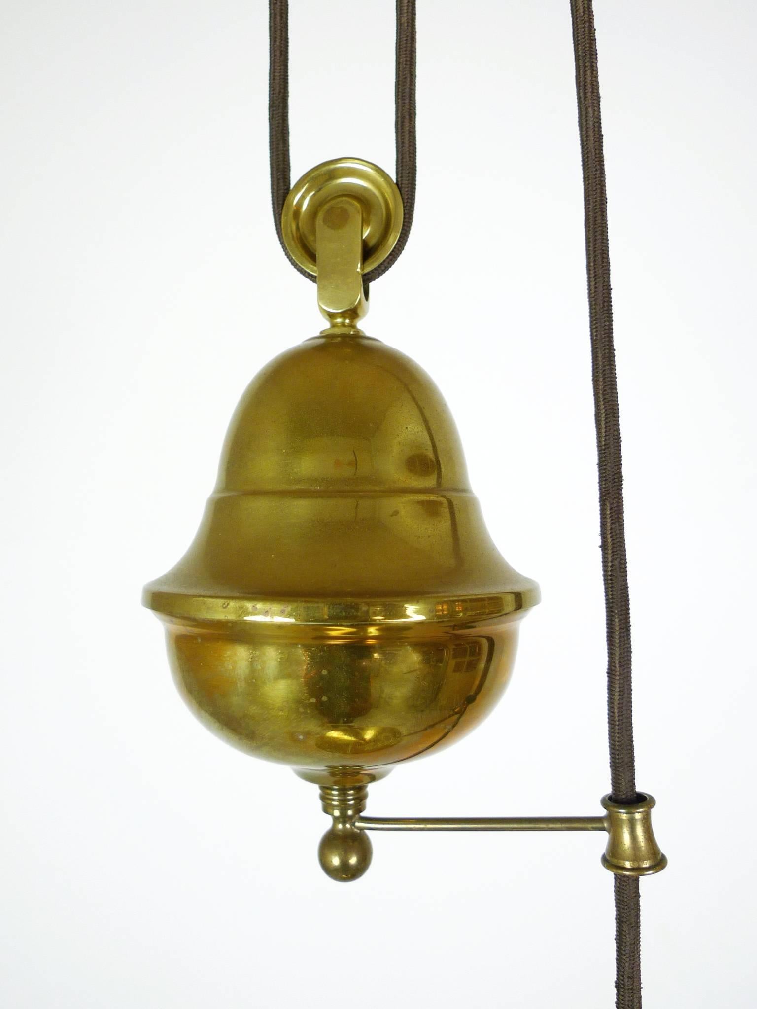 German Brass Pulley Pendant from the 1950s 4