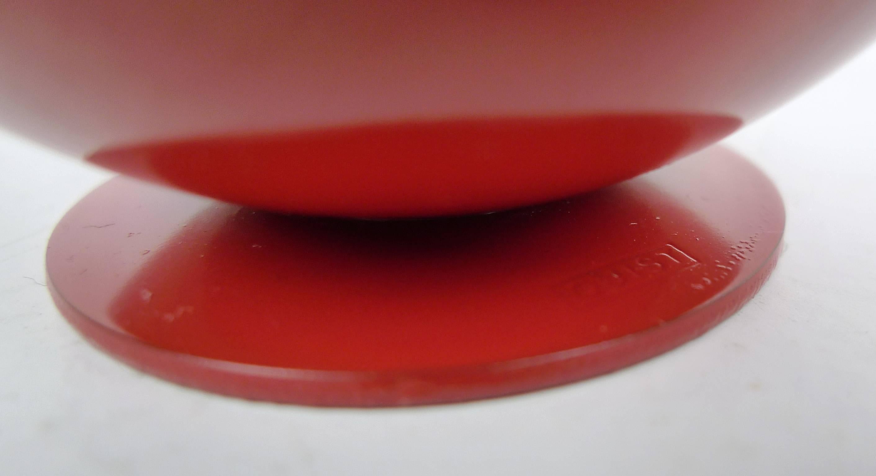 Small Red Smokny Spherical Ashtray from F.W. Quist, Germany, 1970s 2