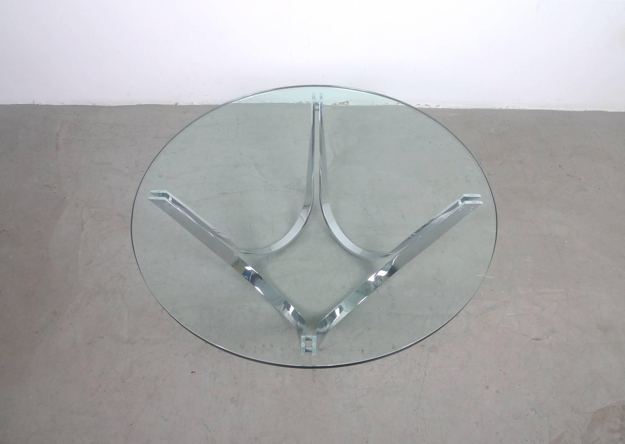 Glass Coffee Table by Tri-Mark, USA, 1970s In Excellent Condition In Berlin, DE