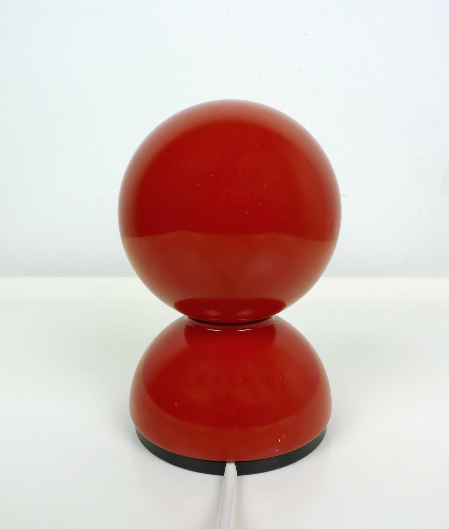 Space Age Red Table Lamp Eclisse by Vico Magistretti for Artemide, Italy, 1960s