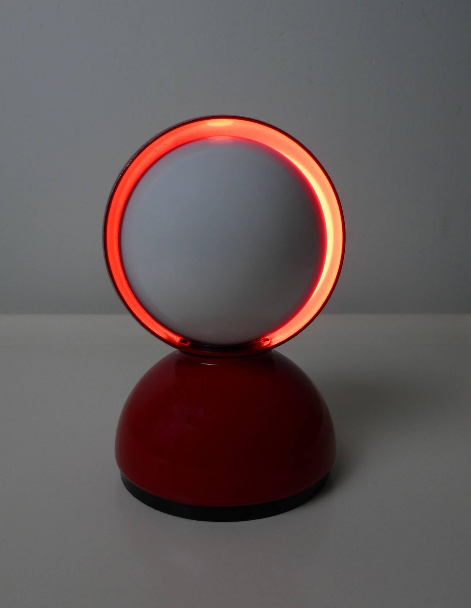 20th Century Red Table Lamp Eclisse by Vico Magistretti for Artemide, Italy, 1960s