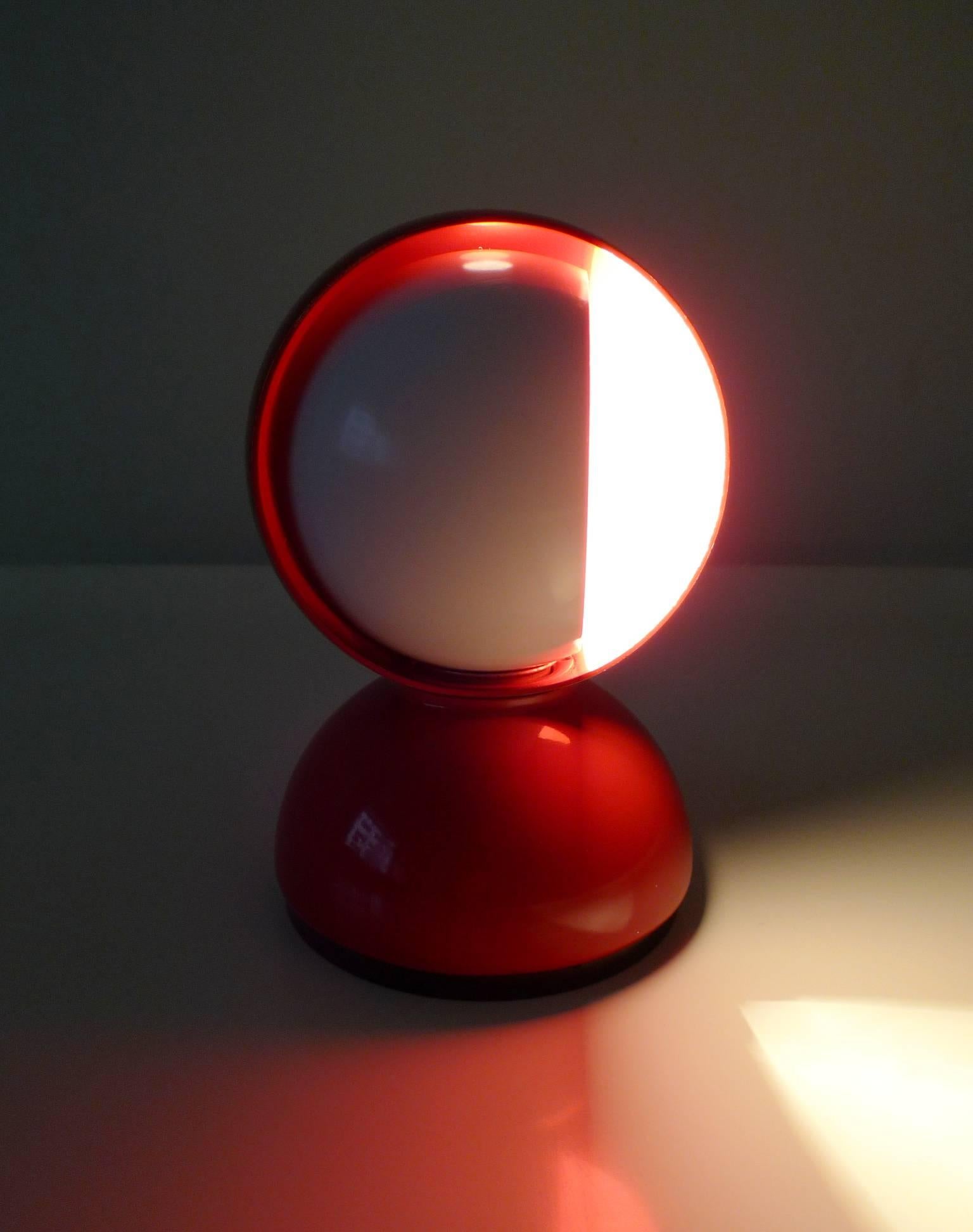 Metal Red Table Lamp Eclisse by Vico Magistretti for Artemide, Italy, 1960s