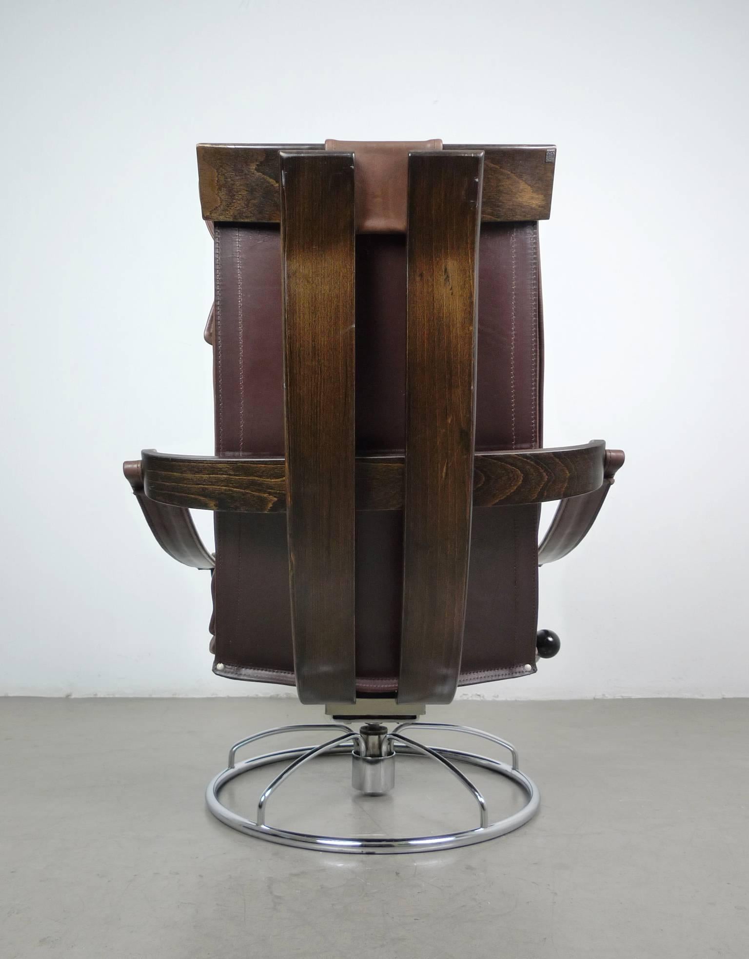 Scandinavian Modern Swivel Lounge Chair by Ake Fribytter for Nelo Möbel, Sweden, 1970s