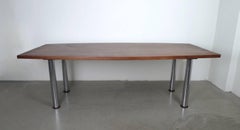 Hull Shaped Walnut Table, Germany, 1970s