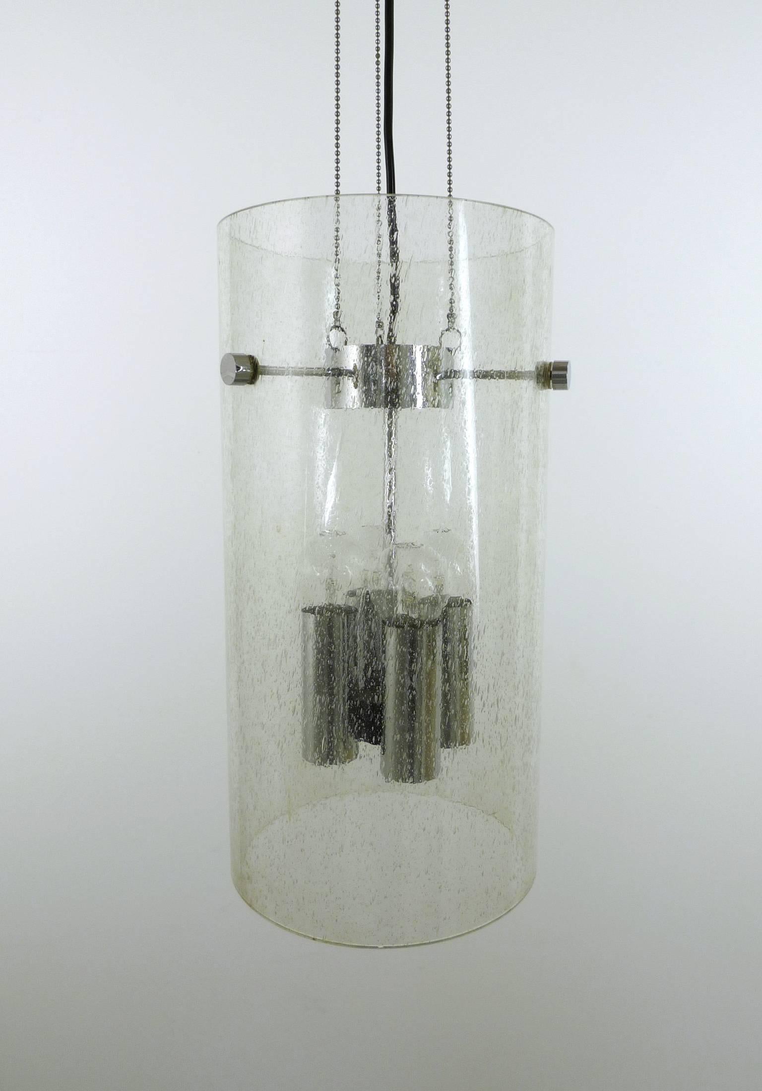 20th Century 1970s Glass Ceiling Lamp from Glashütte Limburg, Germany For Sale