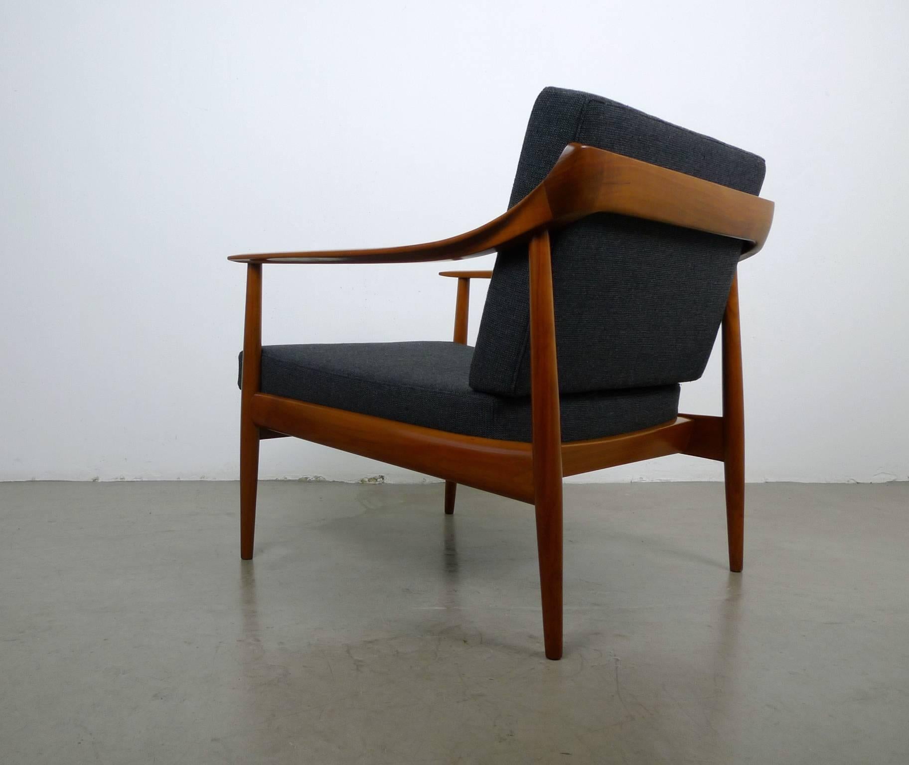 Fabric Armchair with Walnut Frame from Walter Knoll, Germany, 1950s