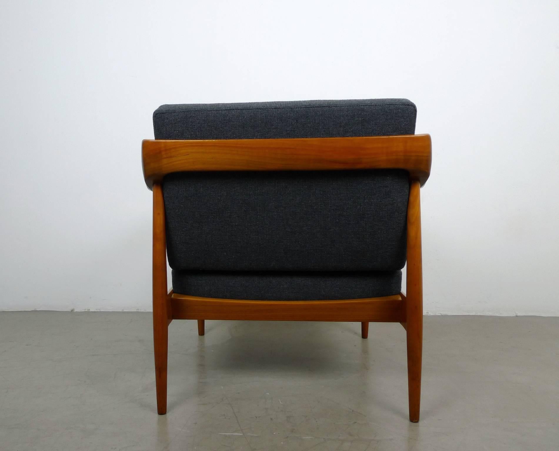 Armchair with Walnut Frame from Walter Knoll, Germany, 1950s In Good Condition In Berlin, DE