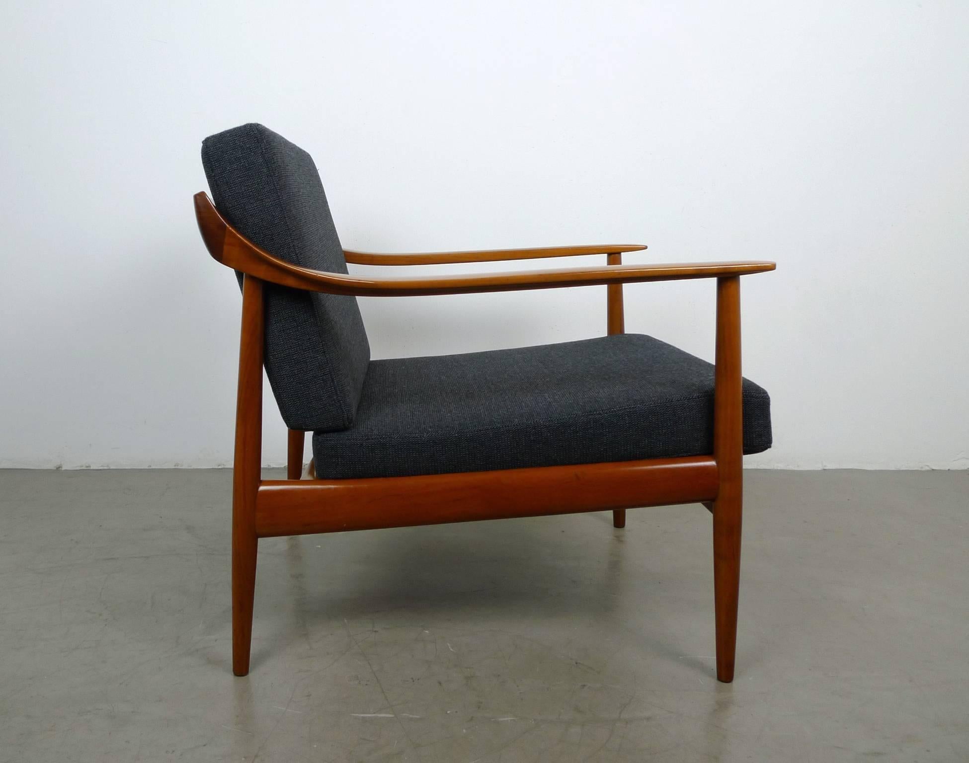 Mid-Century Modern Armchair with Walnut Frame from Walter Knoll, Germany, 1950s