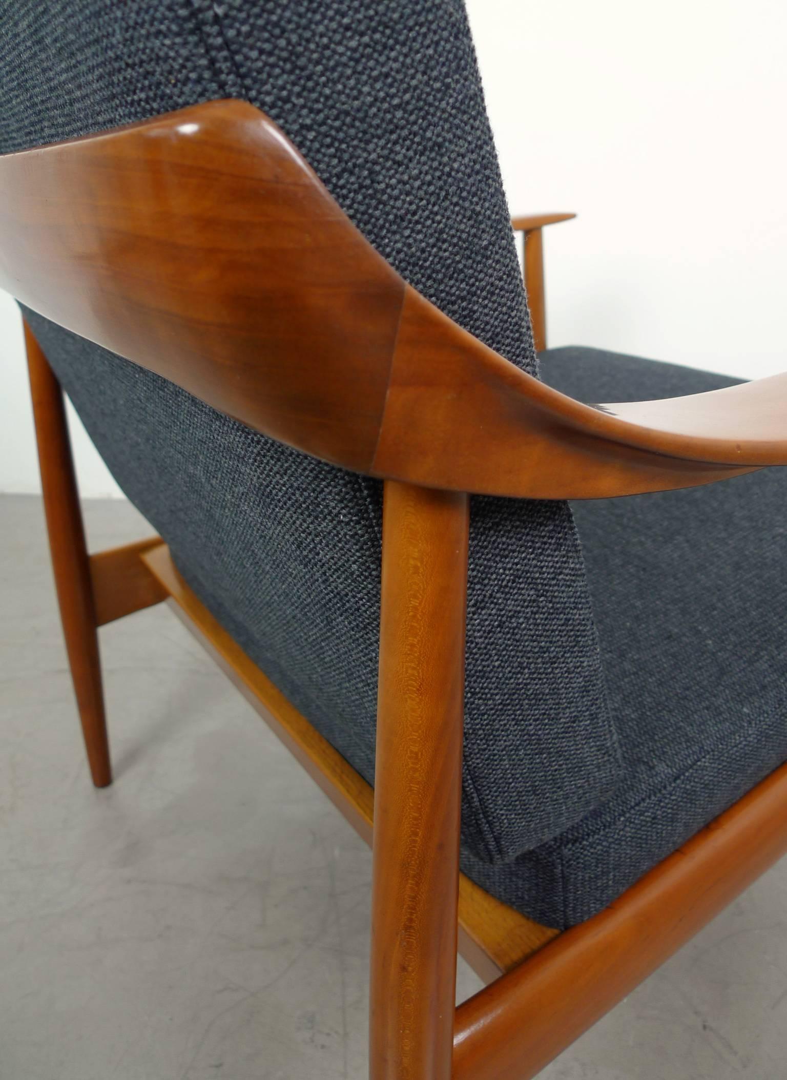 Armchair with Walnut Frame from Walter Knoll, Germany, 1950s 2