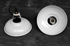 1950s White Coolicon Hospital Industrial Pendant