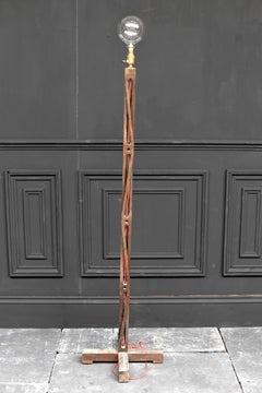 1970s Sculpted Twist Wooden Floor Lamp