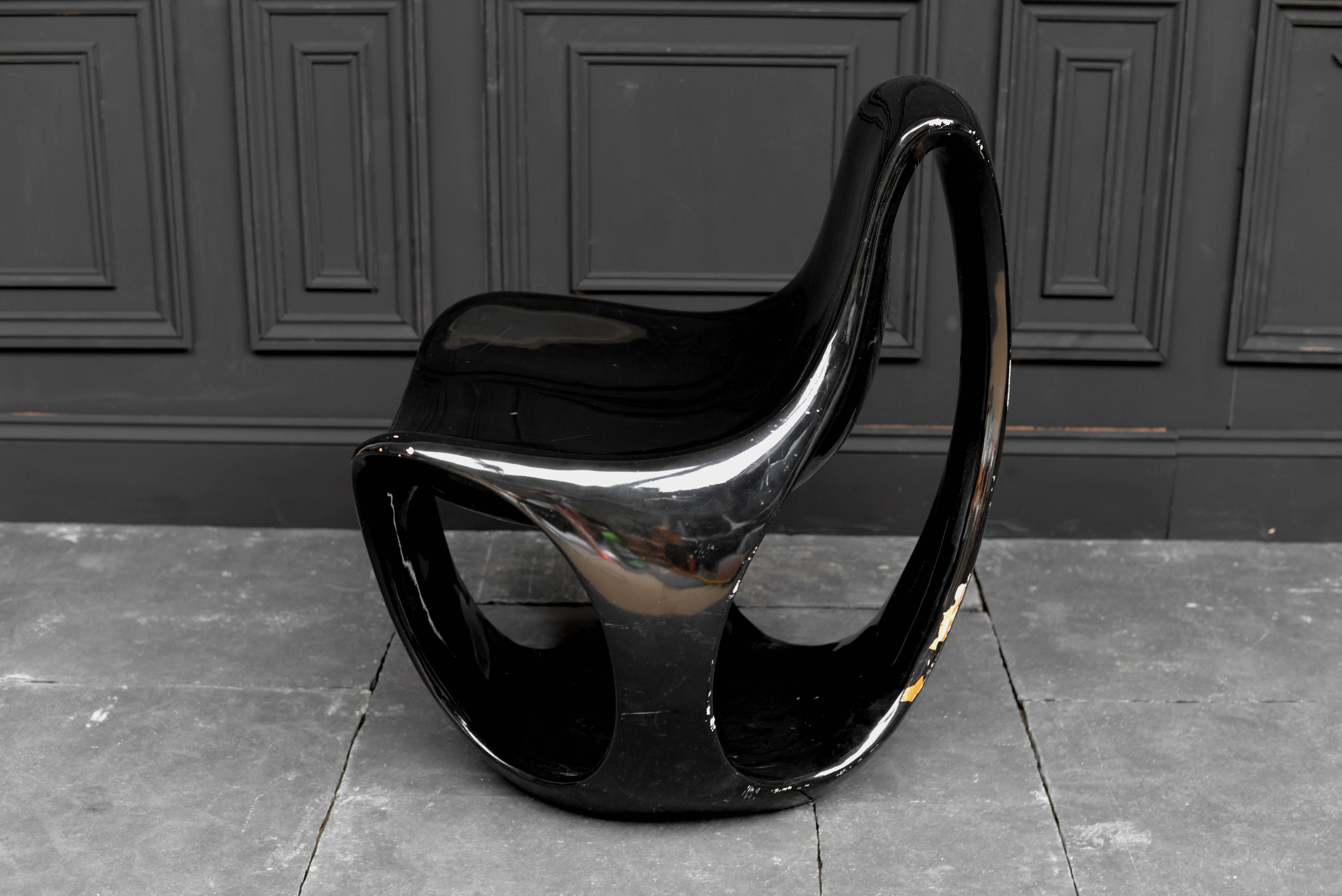 Danielle Quarante Albatros Chair 1969 in Black For Sale 1