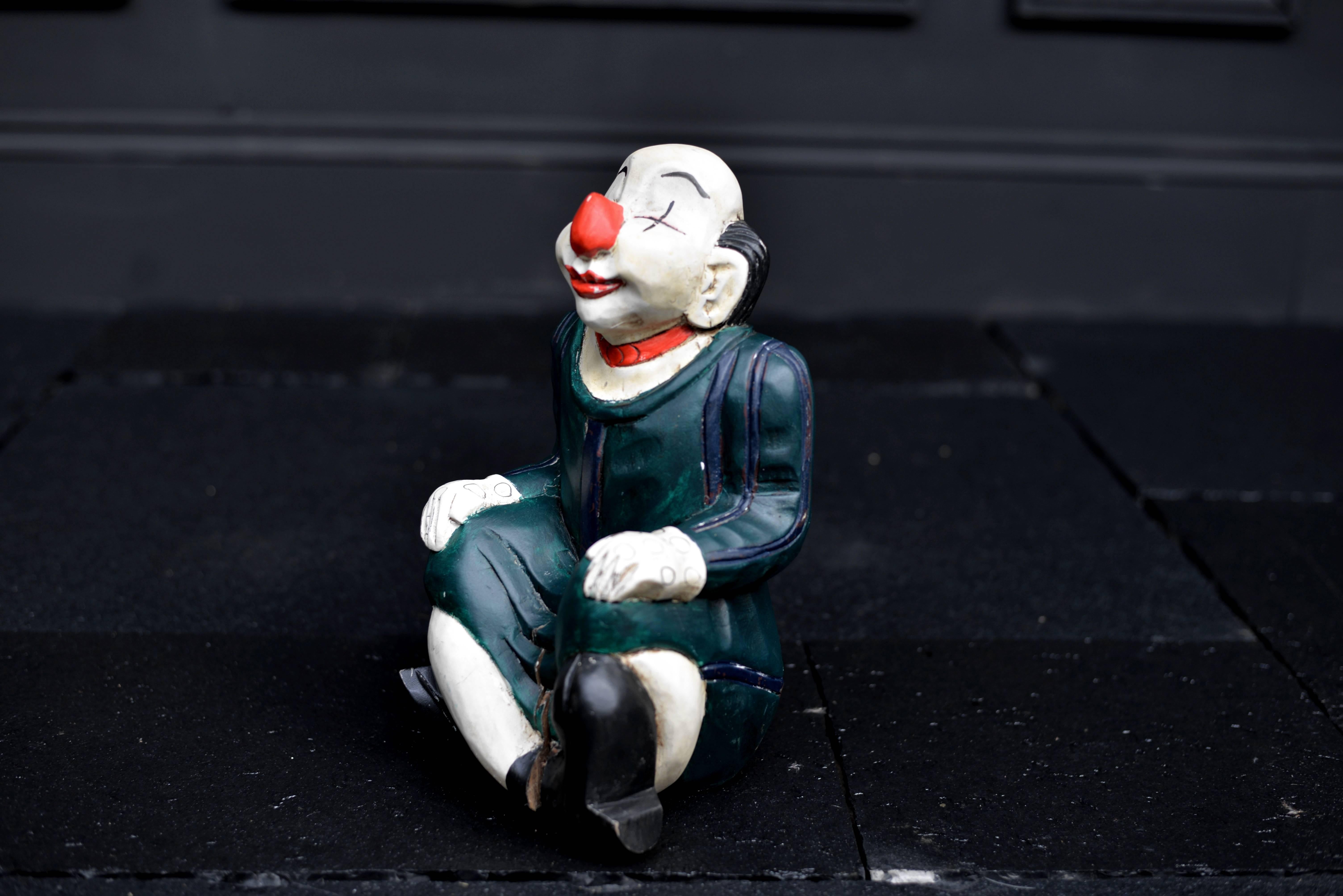 Hand Carved Clown Sculpture For Sale 3