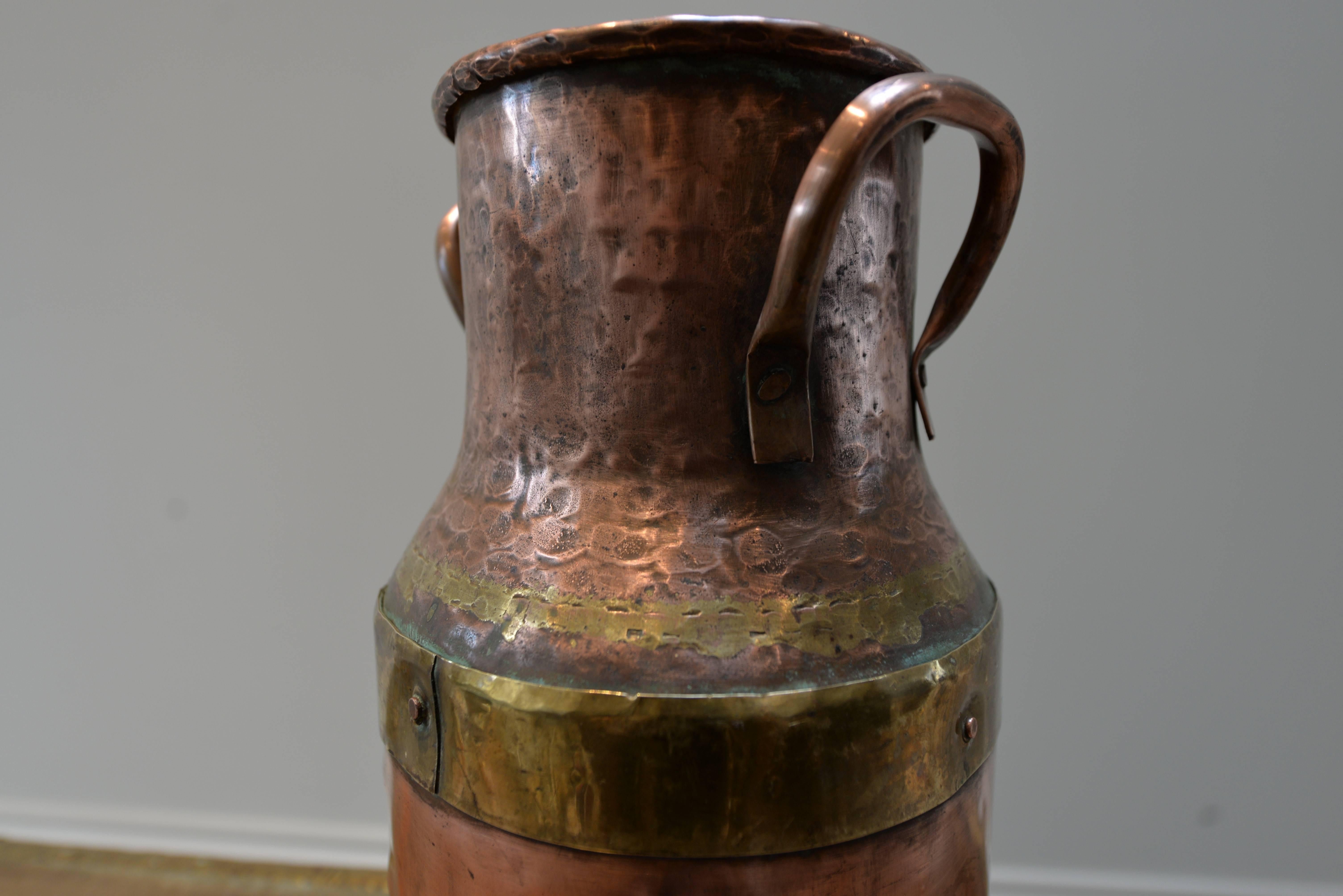 19th Century French Copper Milk Churn In Distressed Condition For Sale In London, GB
