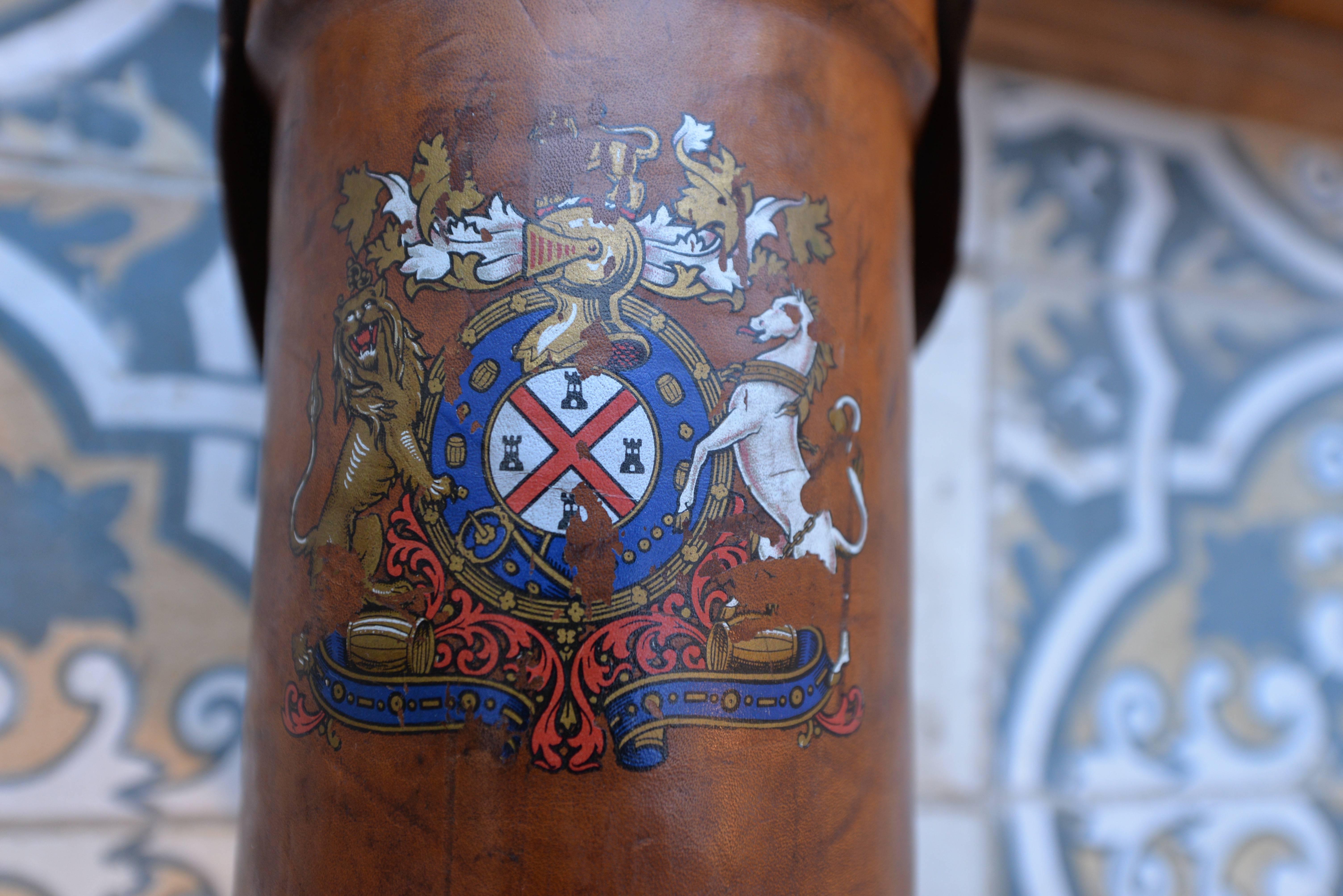 20th Century British Naval Leather Artillery Shell Carrier 1