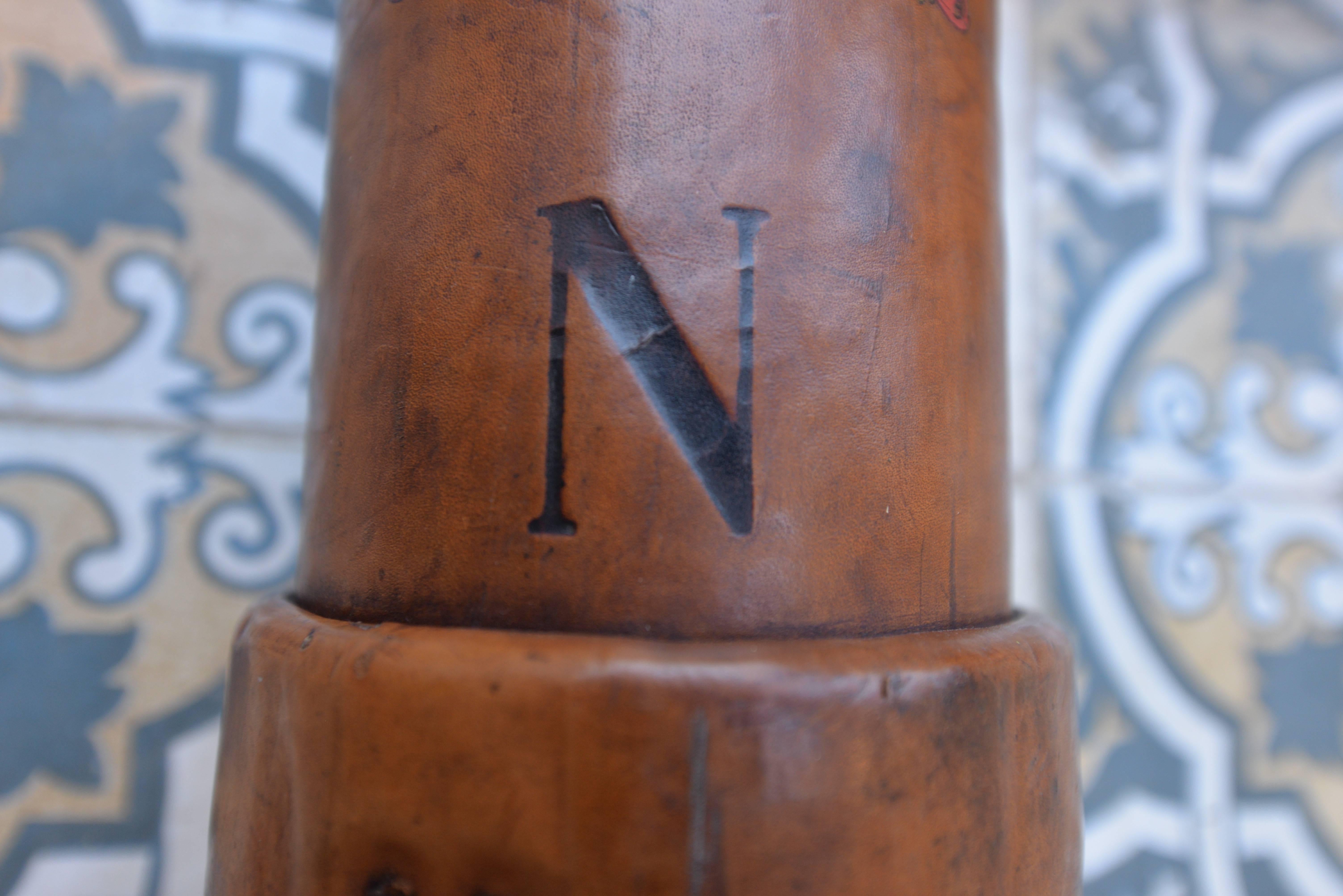 20th Century British Naval Leather Artillery Shell Carrier In Distressed Condition In London, GB