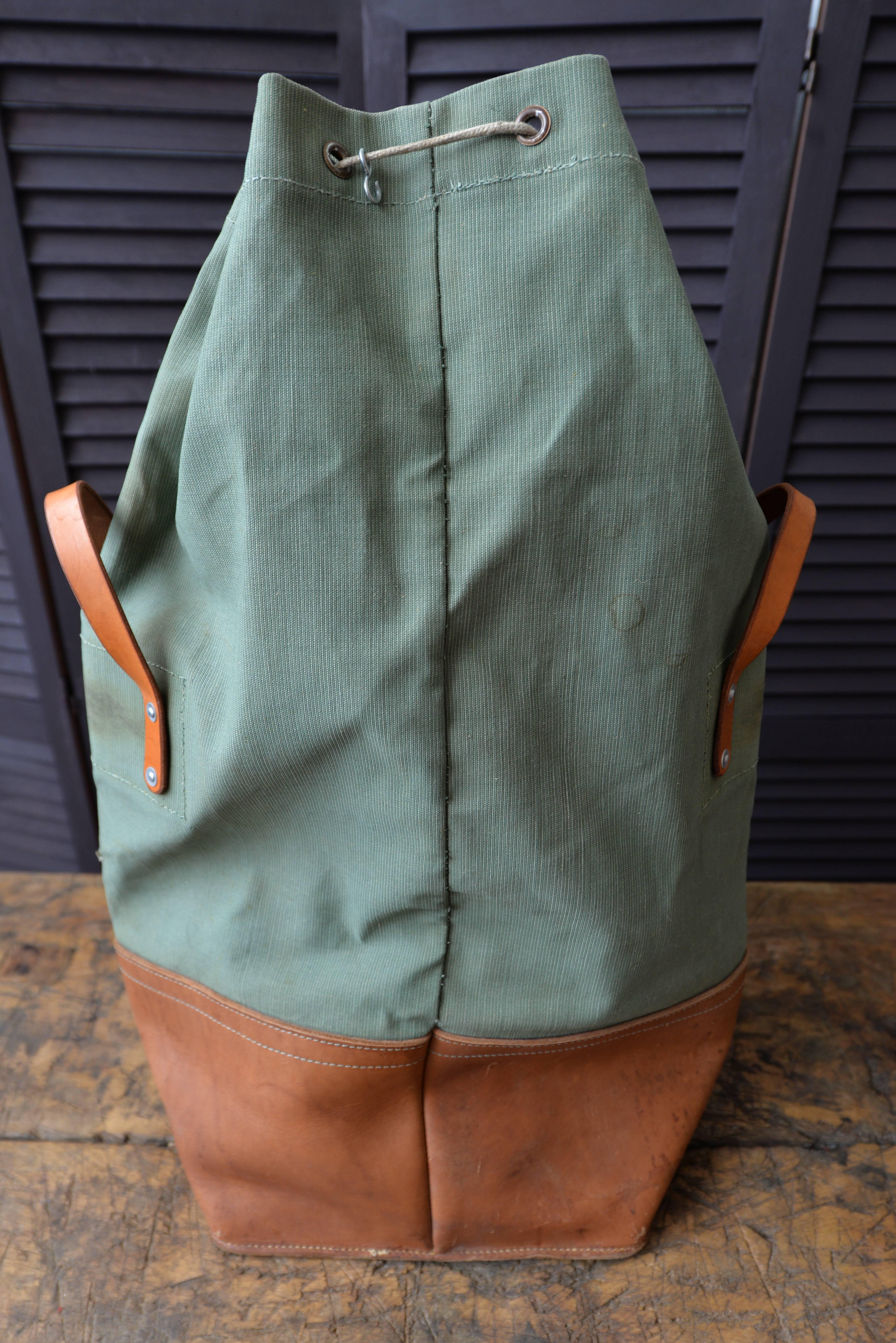20th Century 1970s Swiss Army Military Leather Backpack or Shoulder Bag