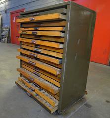 1920s Letterpress Printers Cabinet with Types