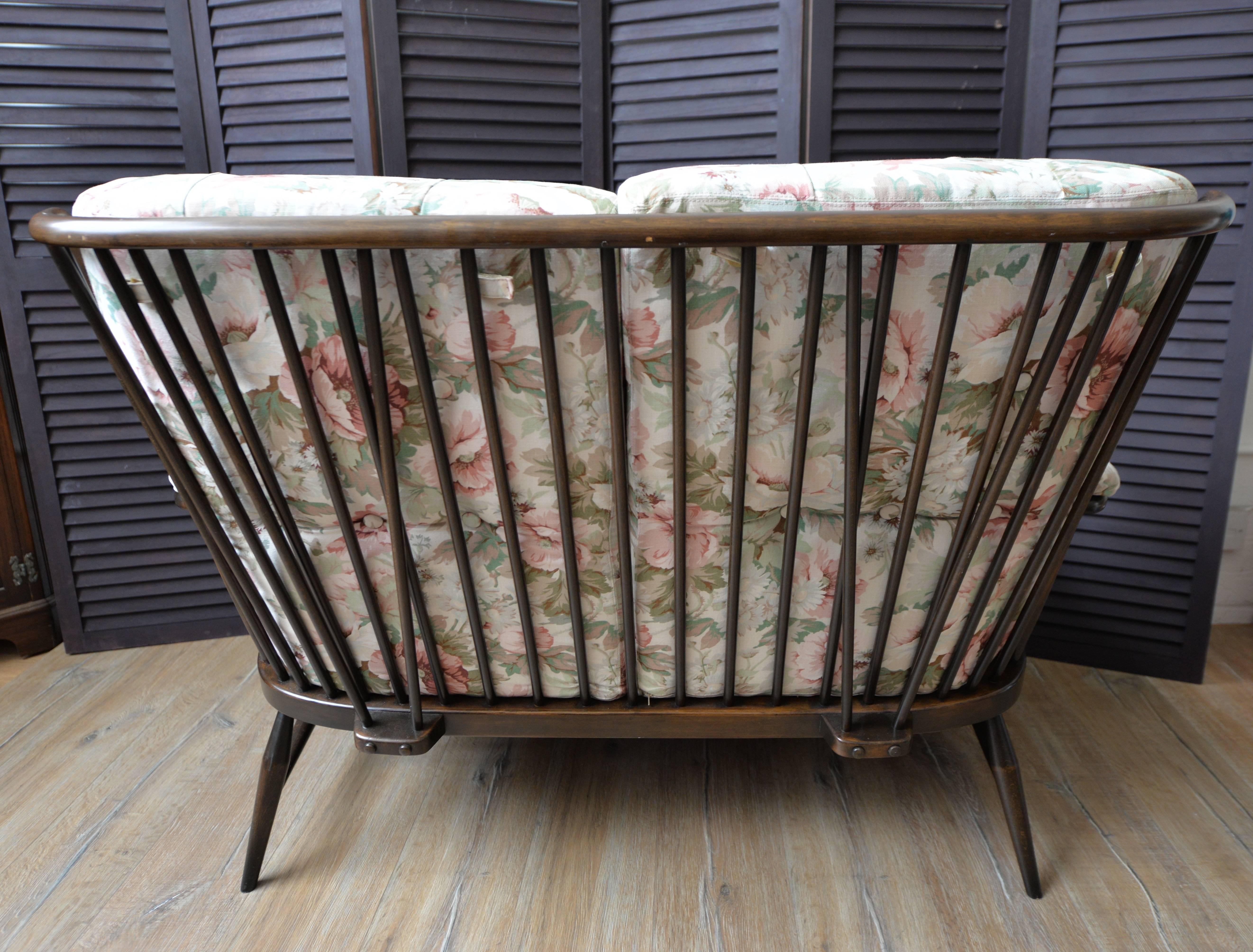 20th Century 1960 Ercol Evergreen Two-Seat Sofa with Original Garden Blossom Upholstery