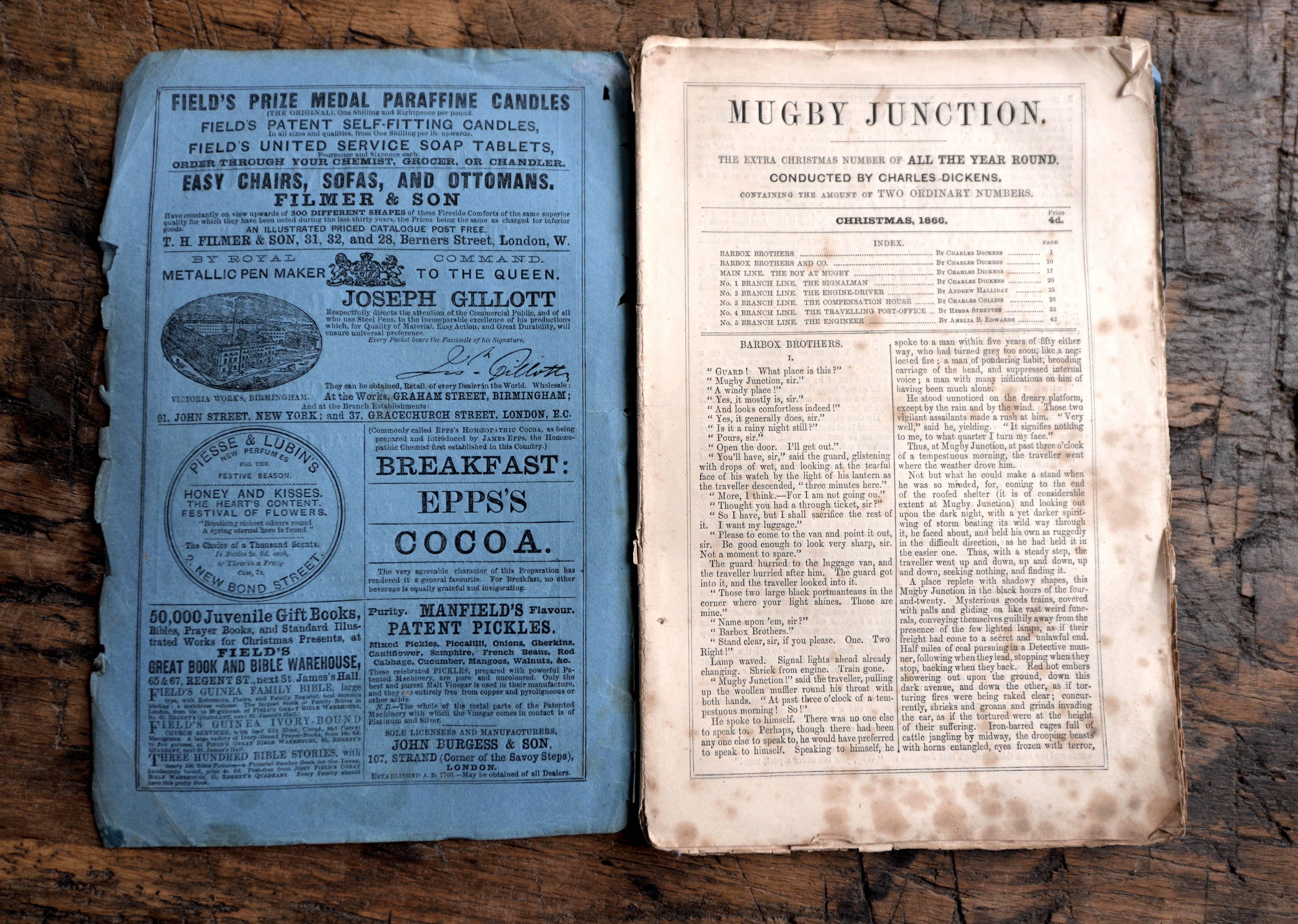 British Mugby Junction, All The Year Around, Extra Christmas Number Charles Dickens 1866 For Sale