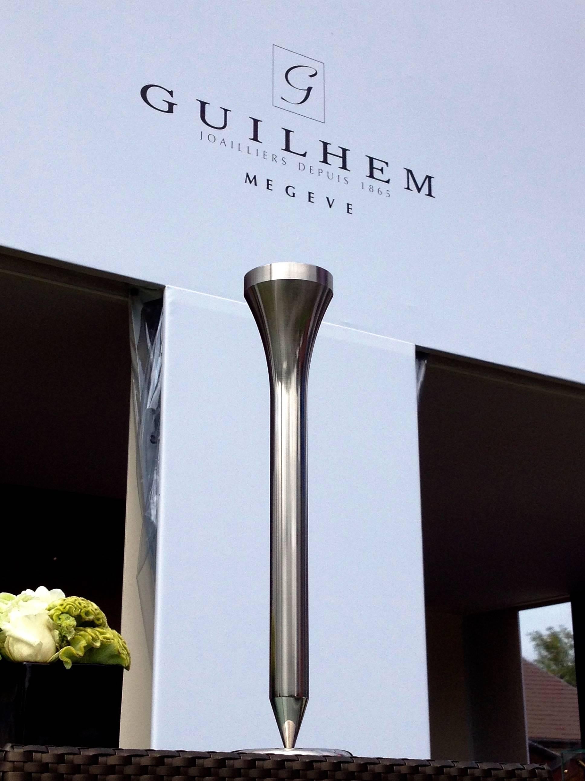 Stainless Steel Golf Tee Sculpture, Numbered Edition by Hubert Prive In Excellent Condition For Sale In London, GB
