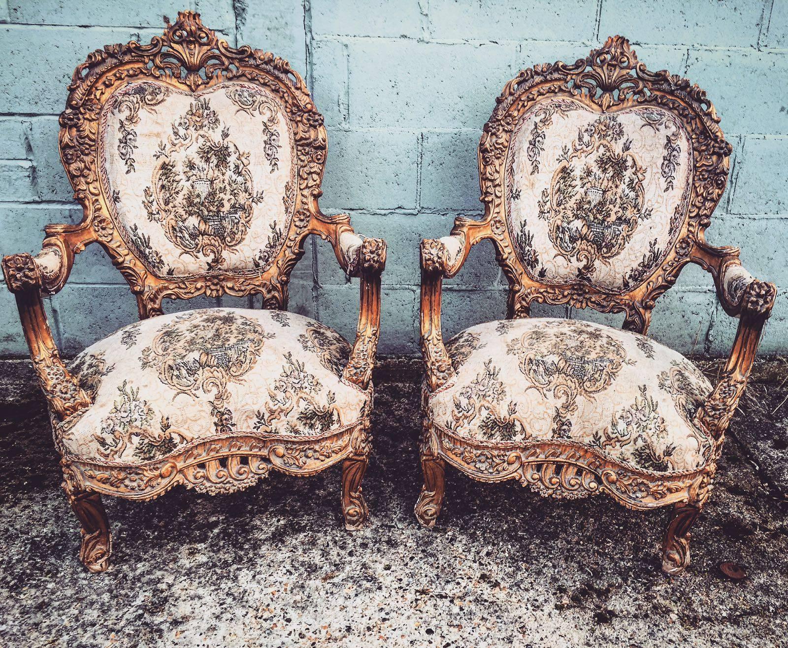 If shipped to the US or EU, no import tax applies.

NOTE: Price is for the pair

This is a pair of original Bergere chairs hand made in France in late 19th century. Beautifully proportioned and very comfortable, they are a statement piece for