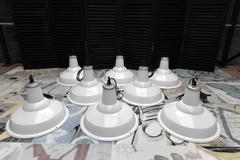 Benjamin "X Type" White Enamel Industrial Pendants